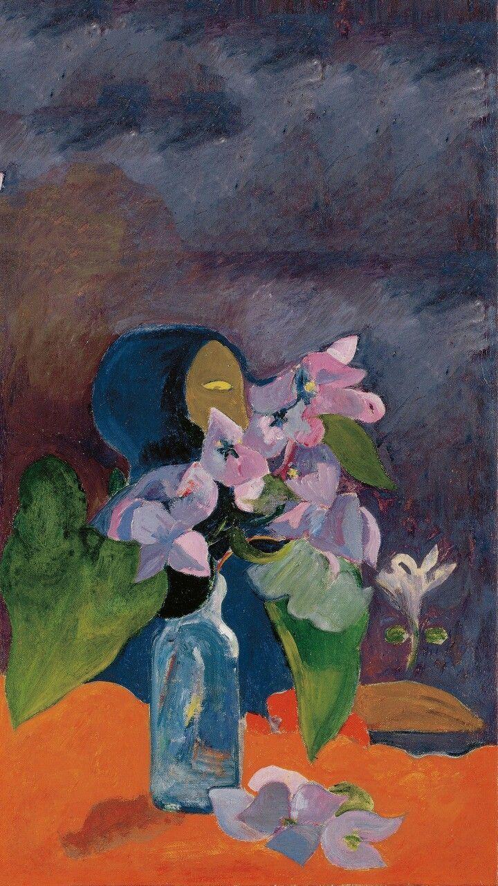 720x1280 高更名画 - 静物画之花和偶像（1892）. Painting, Paul gauguin, Art