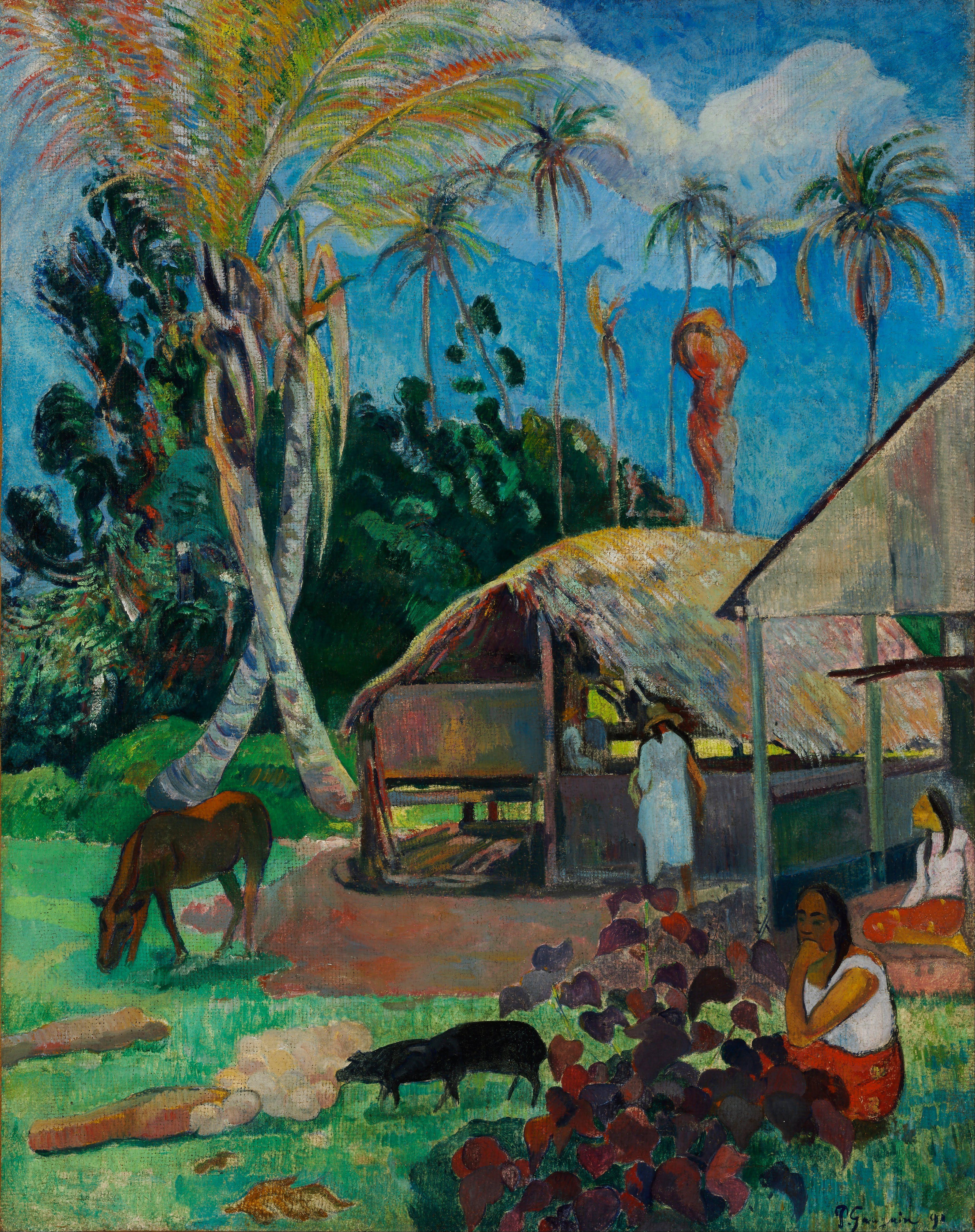 4156x5251 Paul Gauguin Black Pigs Art