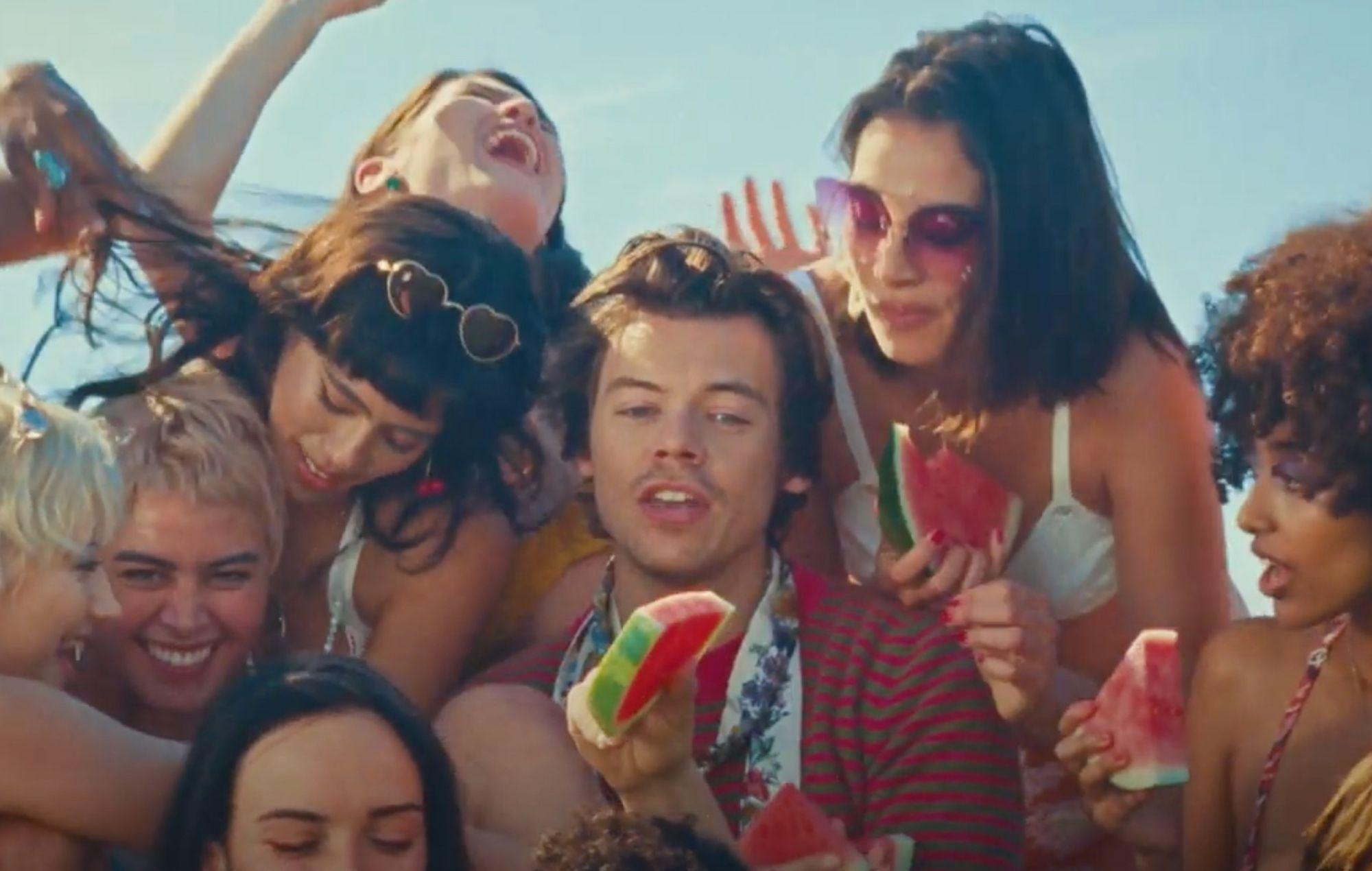 2000x1270 Watch Harry Styles throw a beach party in video for 'Watermelon Sugar'