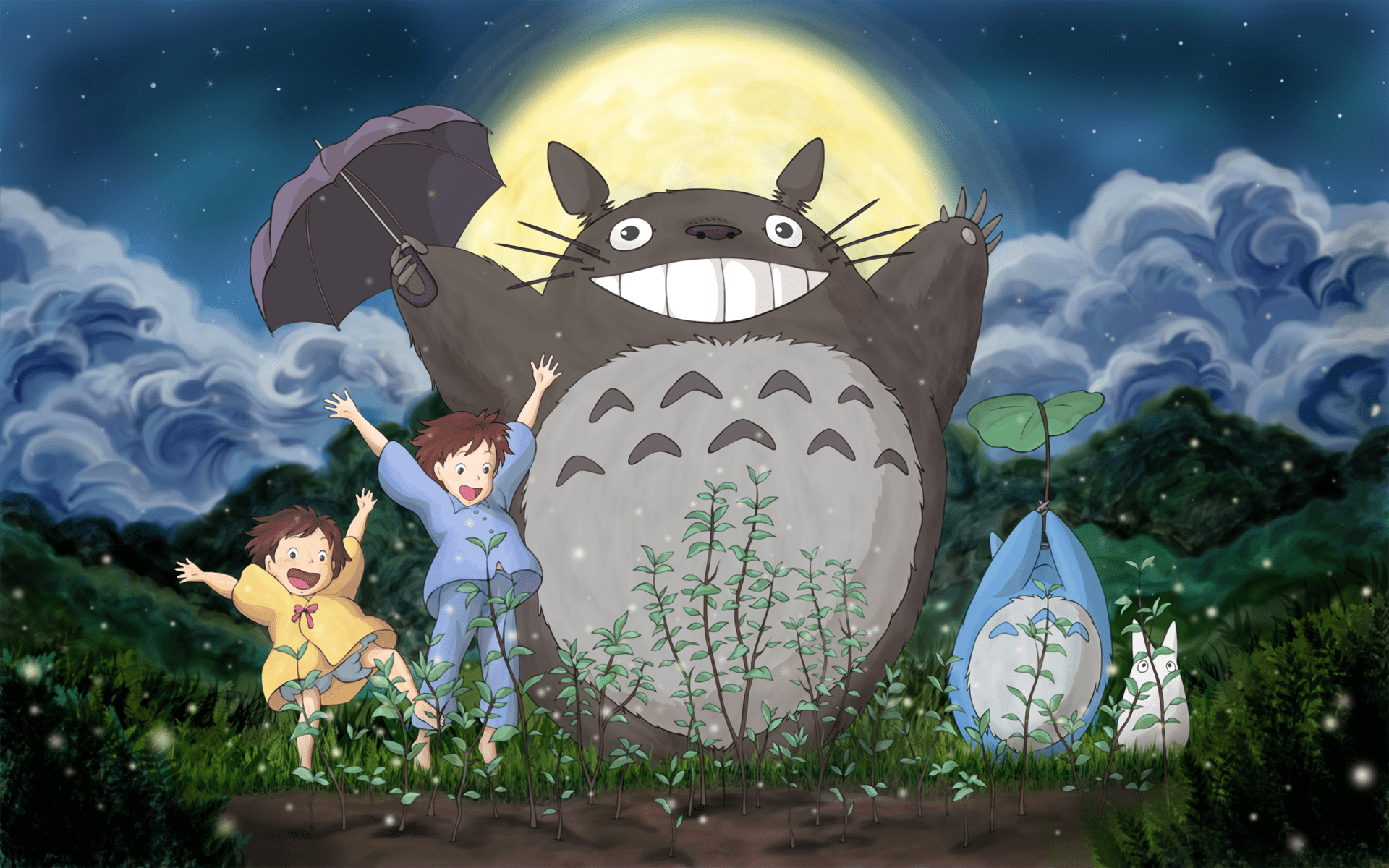 1920x1200 Totoro Studio Ghibli Anime Boys Anime Girls Anime Umbrella Wallpaper:1920x1200