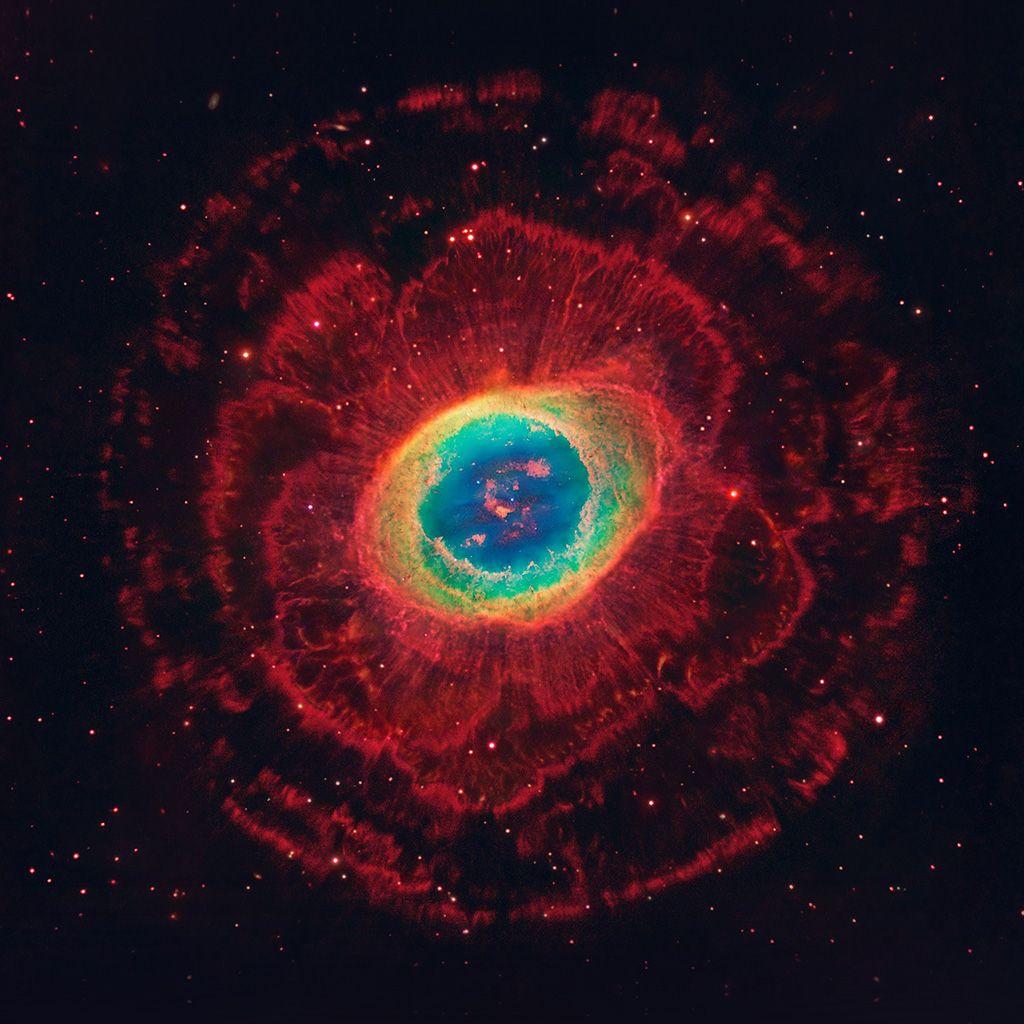 1024x1024 Space Aurora Nebula Star Red Dark Night Wallpaper