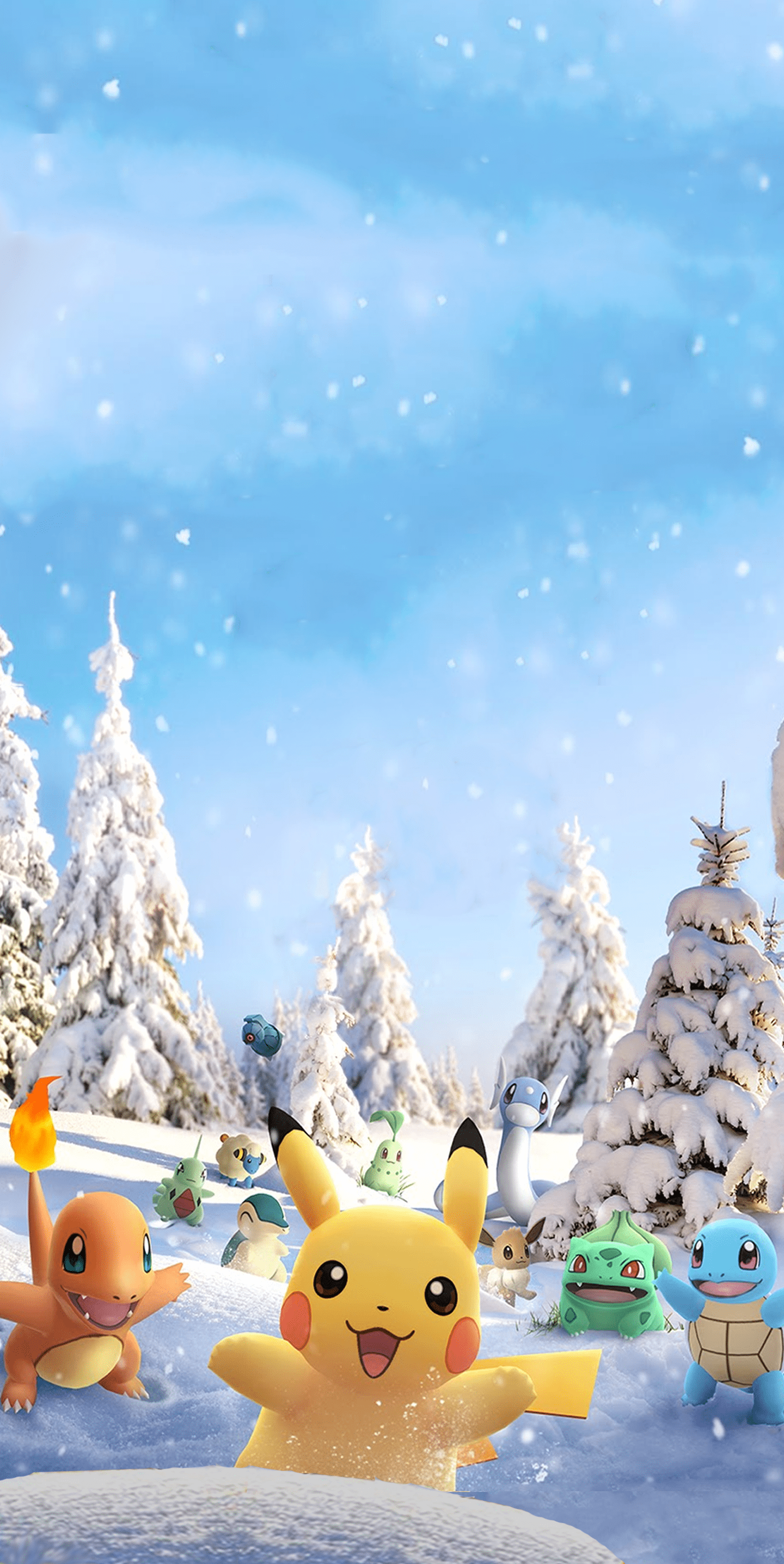 1440x2872 Winter Pokemon Wallpaper