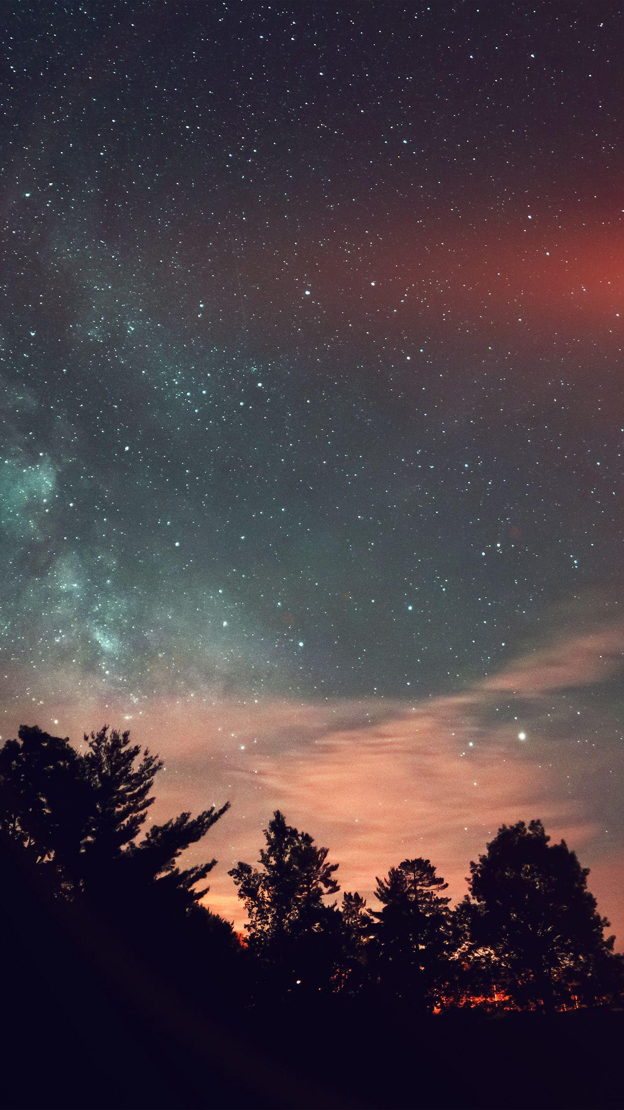 1242x2208 Sky Night Star Dark Mountain Cloud Flare Wallpaper