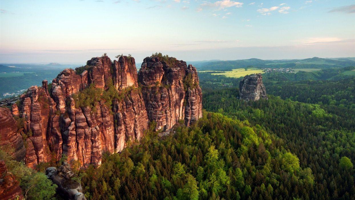 1244x700 Mountains landscapes nature trees cliffs Spectacular natural scenery rock wallpaperx1080
