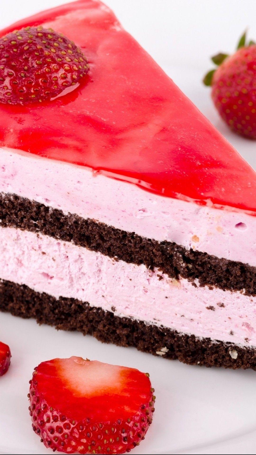 1080x1920 Strawberry Cake iPhone Wallpaper Home Screen Cute iPhone Wallpaper