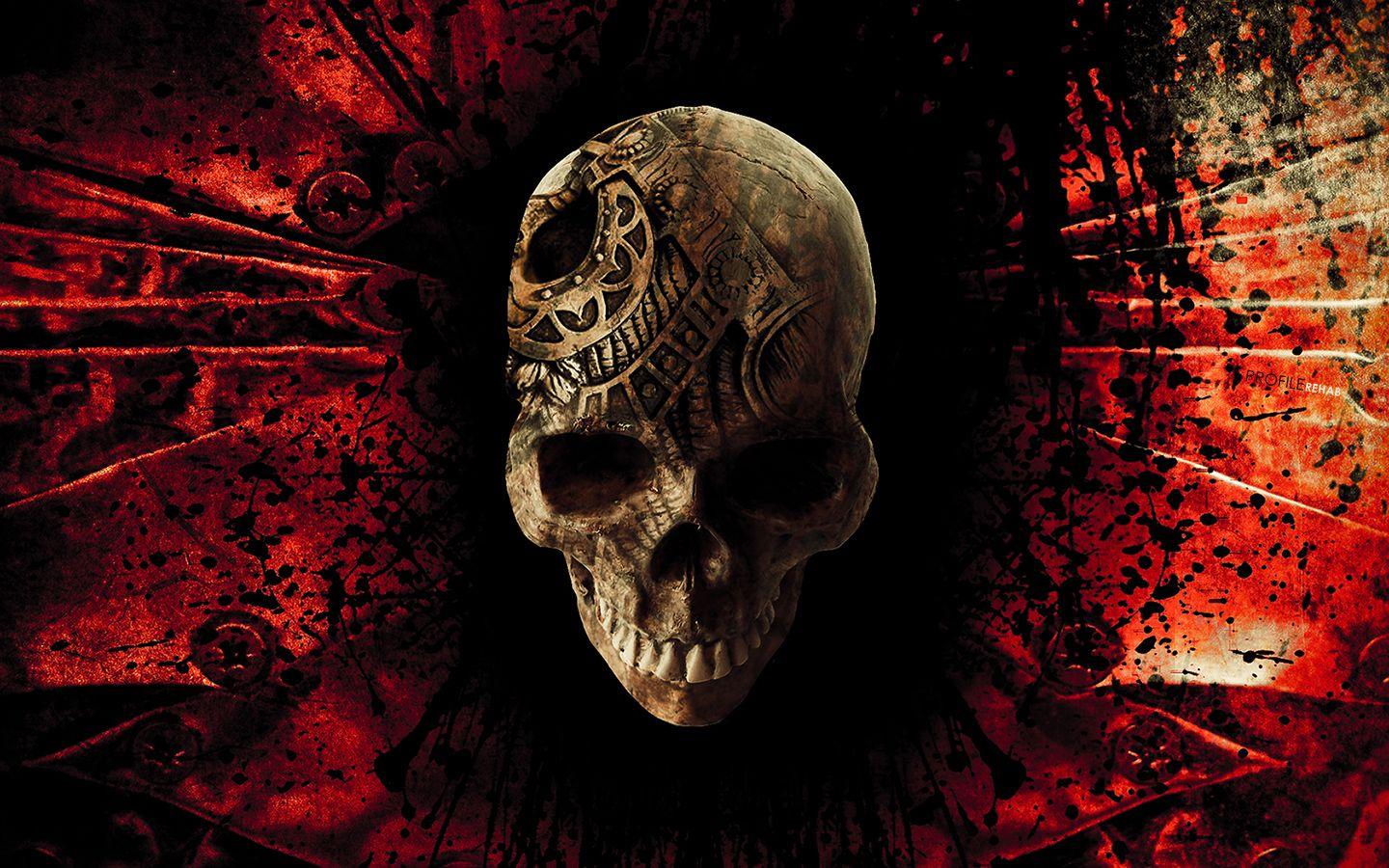 1440x900 Red Skull Wallpaper