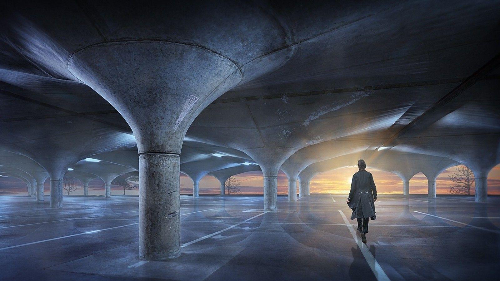 1600x900 landscape, Parking Lot, Architecture, Urban, Sunset, Empty, Modern Wallpaper HD / Desktop and Mobile Background