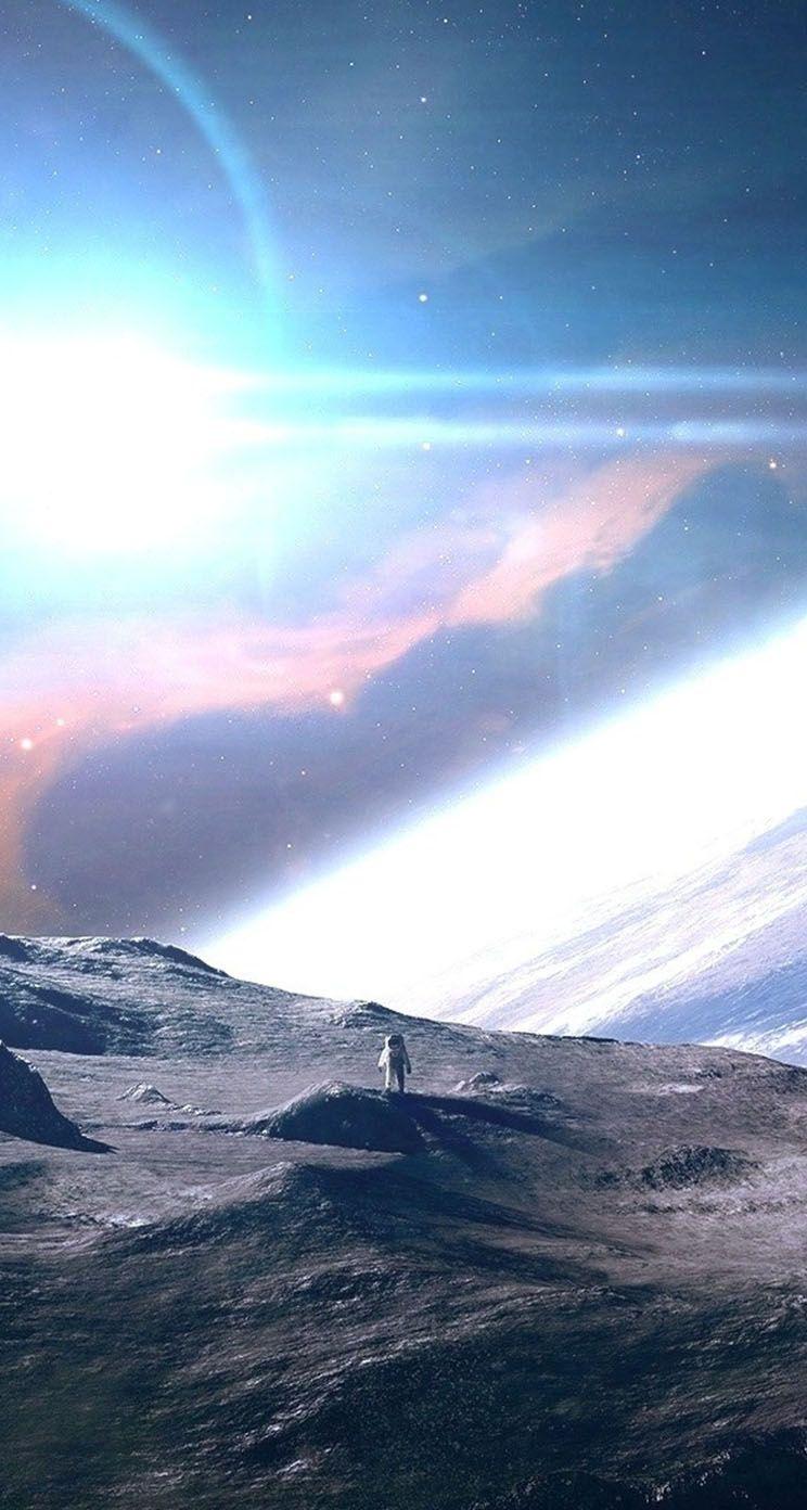 744x1392 The iPhone Wallpaper Moon Earth Space Panorama