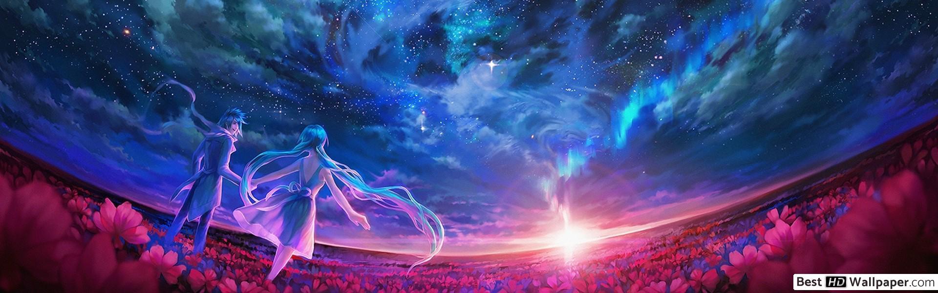 1920x600 Orginal Anime Love Walking HD wallpaper download