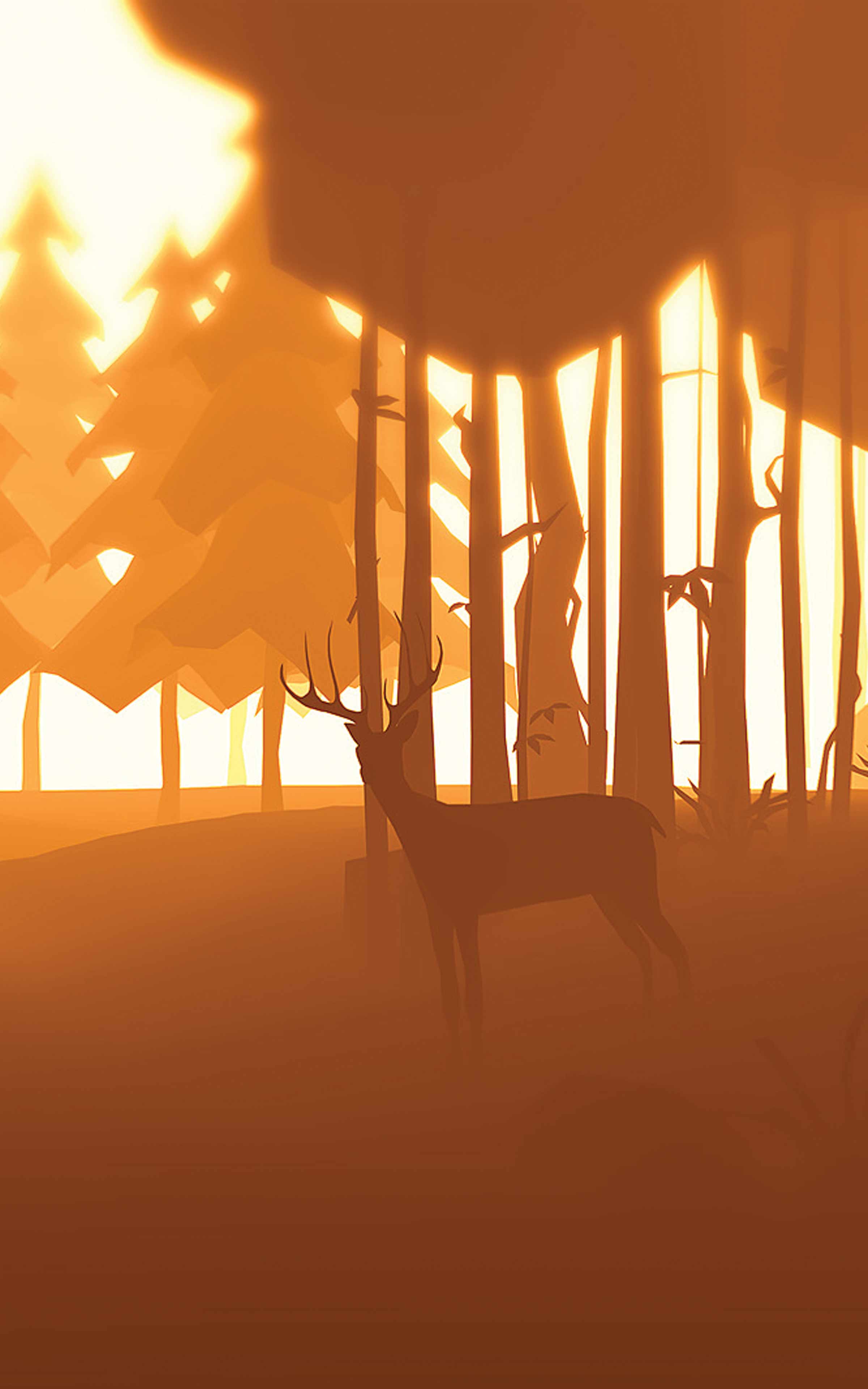 2400x3840 Deer In Autumn Forest Mobile Wallpaper