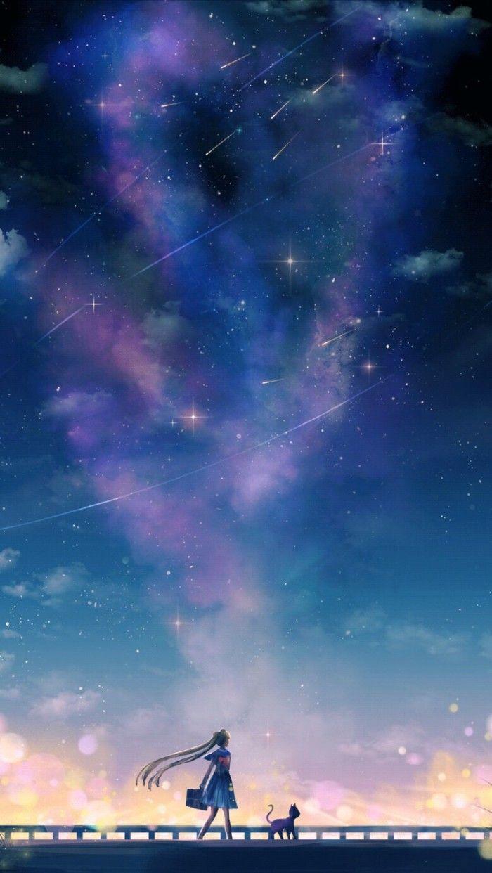 700x1242 Sailor Moon Night Aesthetic Wallpaper