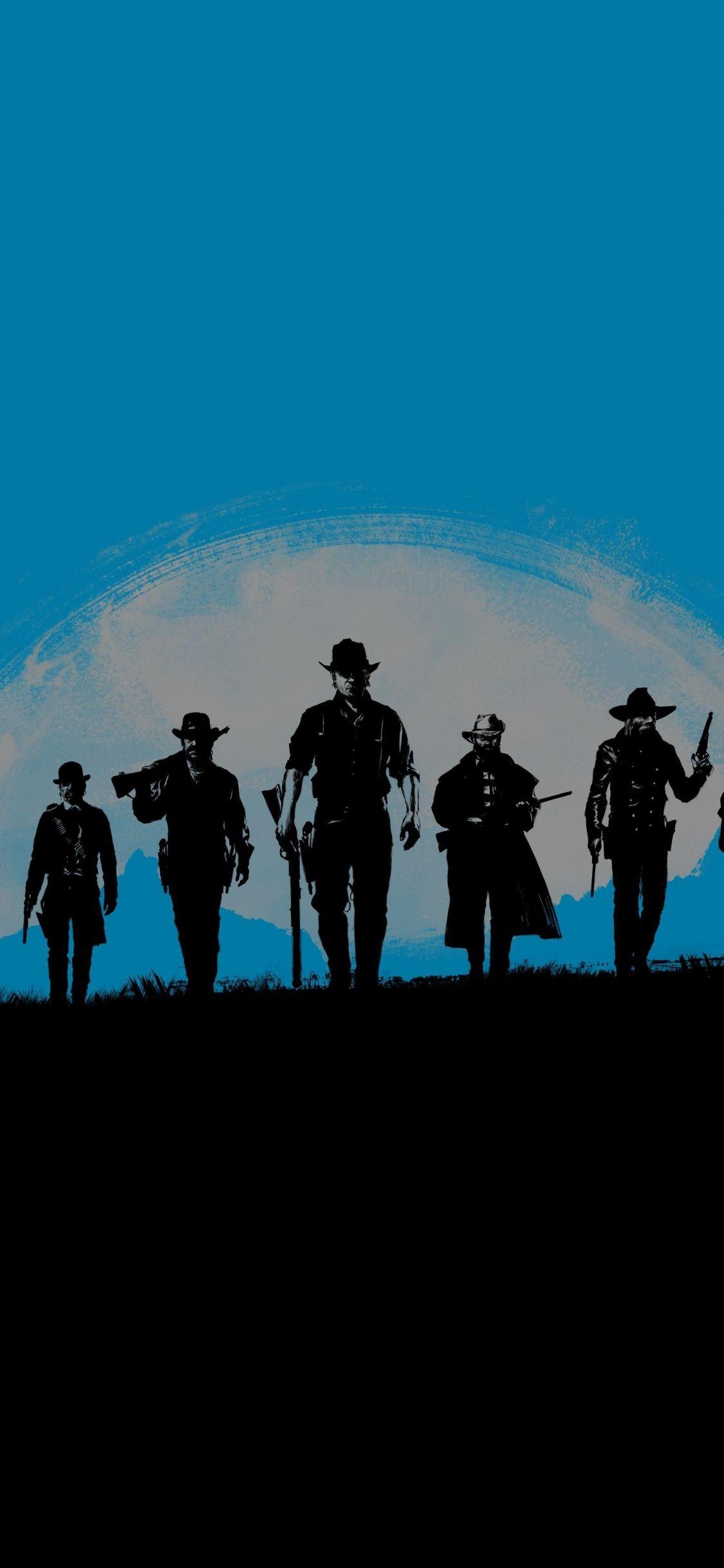 1125x2436 Download 1125x2436 wallpaper red dead redemption blue, poster, artwork, minimal, iphone x 1125x2436 HD image, background, 16170