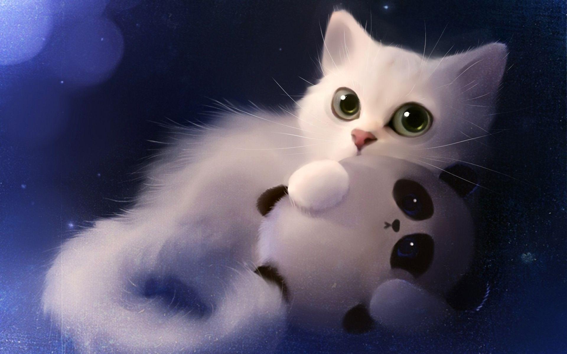 1920x1200 Baby Panda Wallpaper Wallpaper 1280×800 Panda Wallpaper (40 Wallpaper). Adorable Wallpaper. Cute anime cat, Cat art, Cat artwork