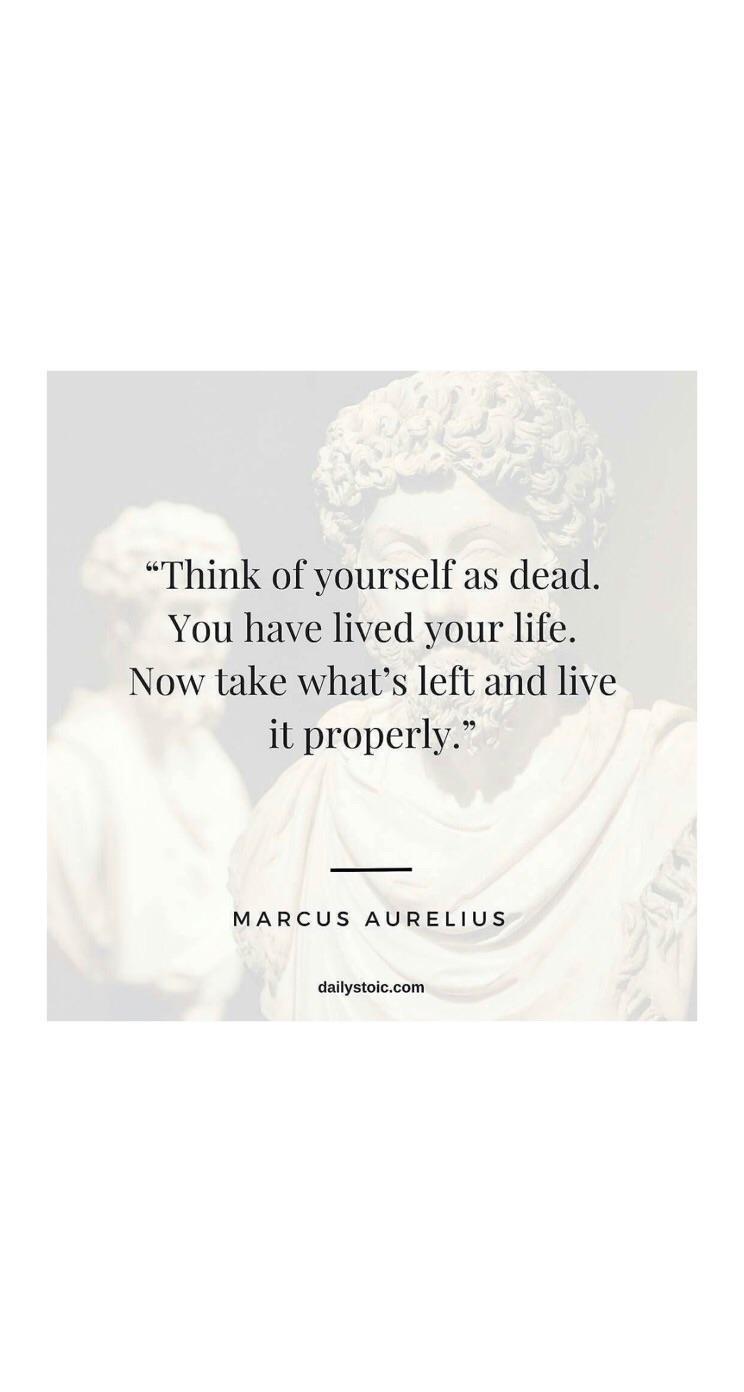 744x1392 Think of yourself as dead. You have lived your life. Now take what's left and live it properly.” Marcus Aurelius (iPhone Wallpaper Inside): Stoicism