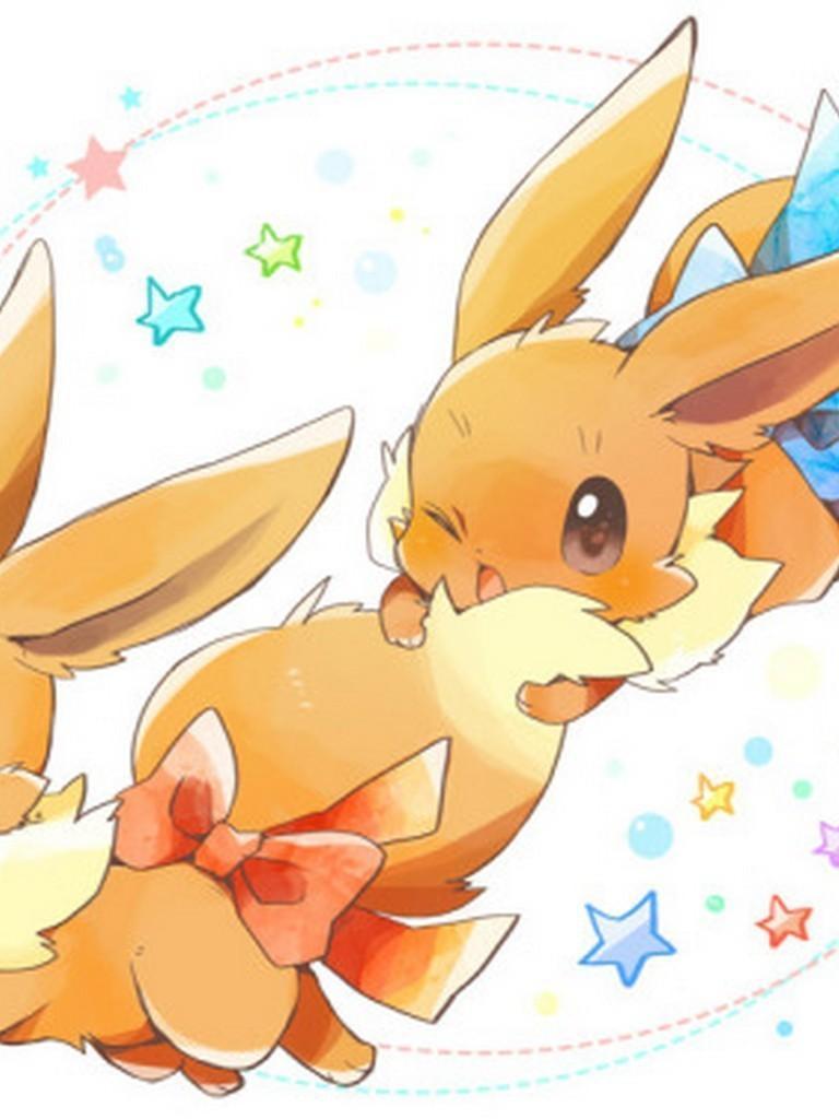 768x1024 Cute Eevee Wallpaper Poke Art for Android