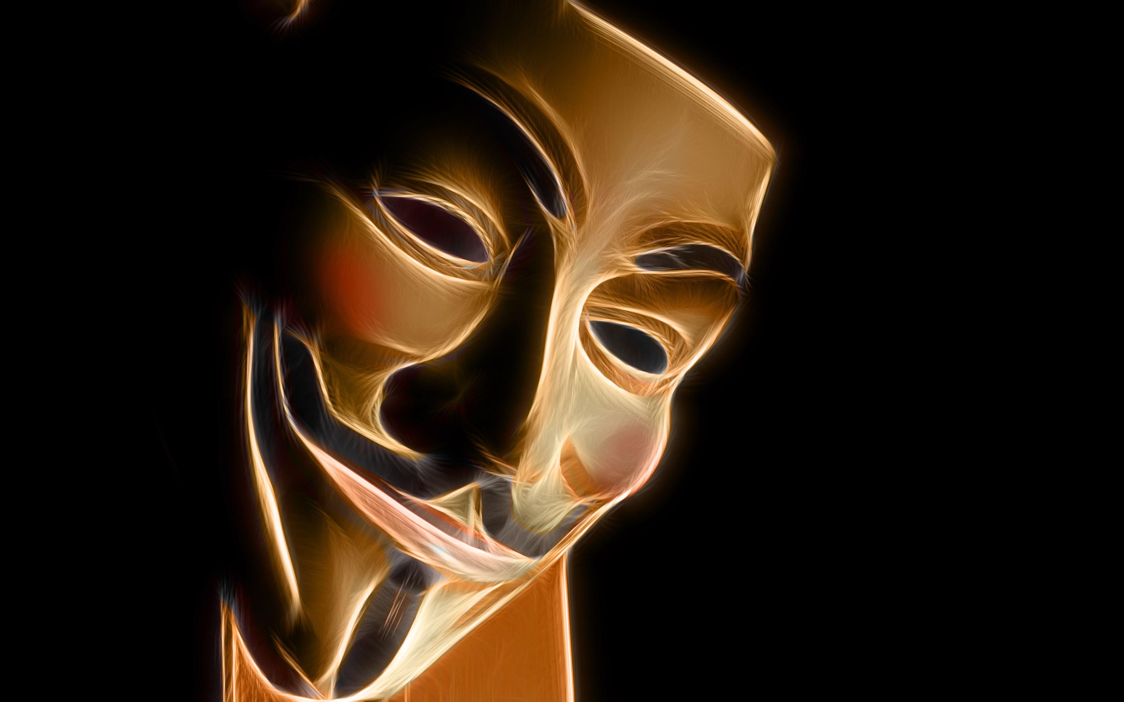 Маска на черном фоне. Анонимус в золотой маске. Театральные маски. Маска абстракция.
