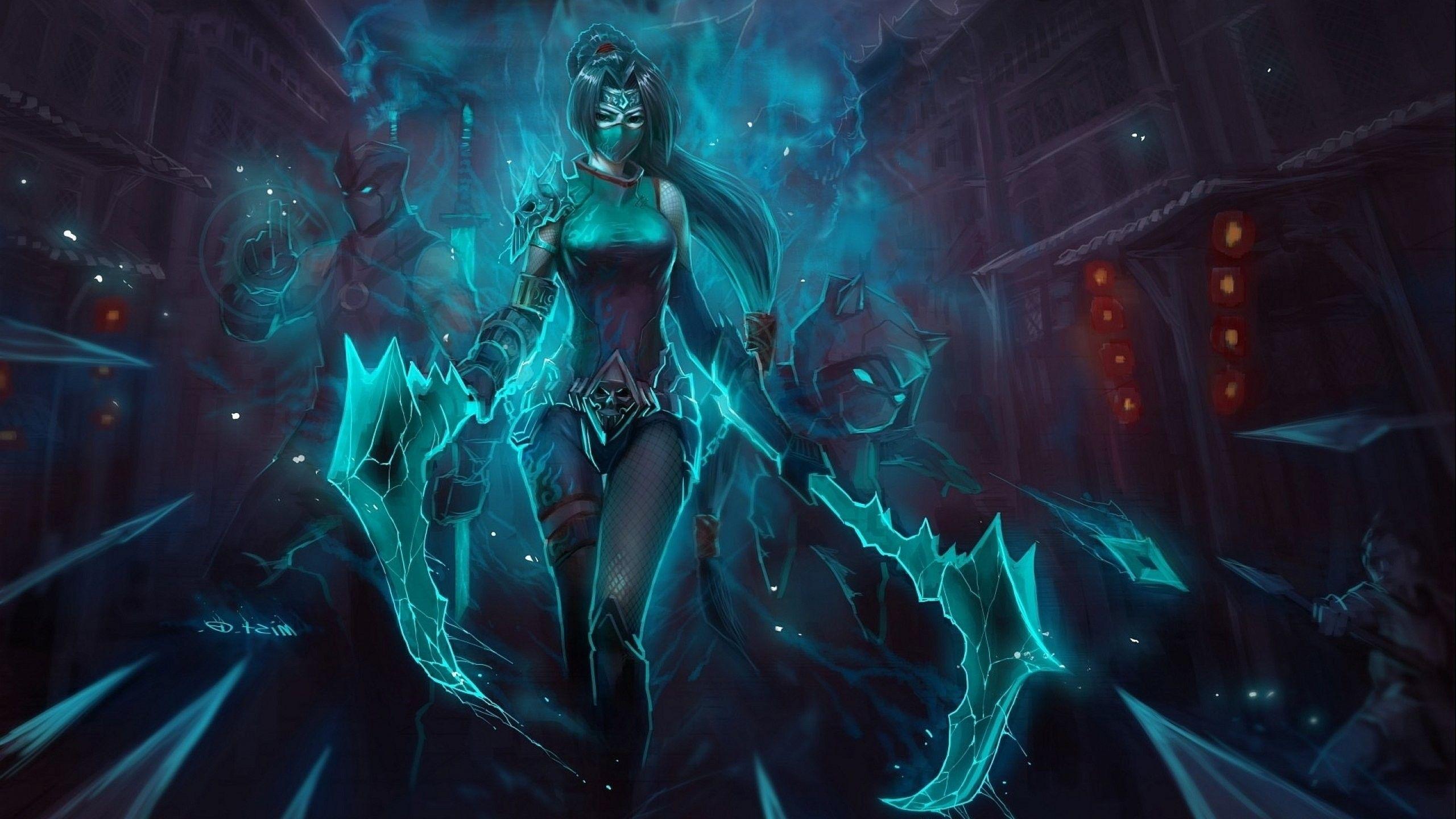 2560x1440 Res: 2560x. mobile wallpaper, girl, horror, woman, artwork, magic, weapon, warrior, women, female, fantasy, abst. League of legends, Legend image, League