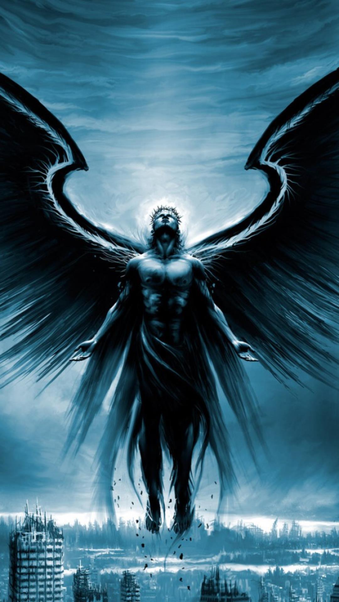 1080x1920 Black Wing Angel. HD Wallpaper for Android