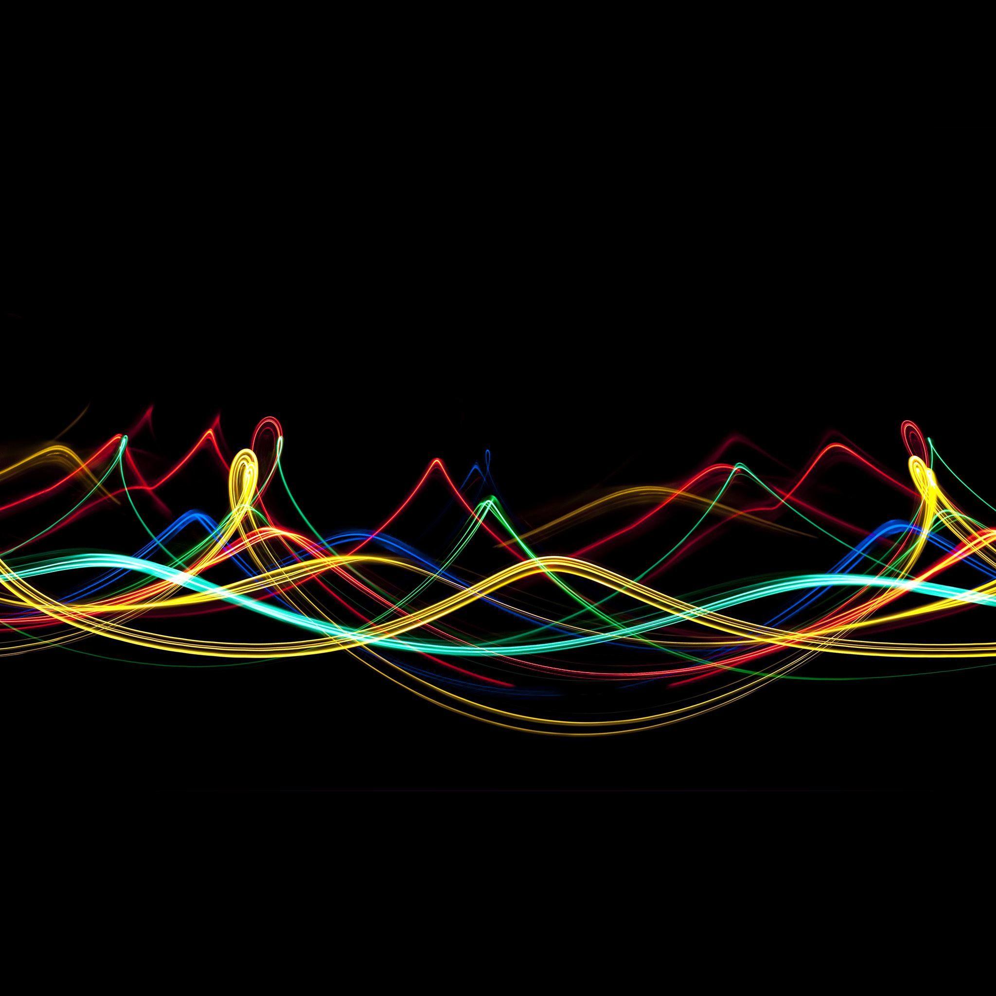 2048x2048 Abstract Curve Lines Rainbow Pattern iPad Air Wallpaper Free Download