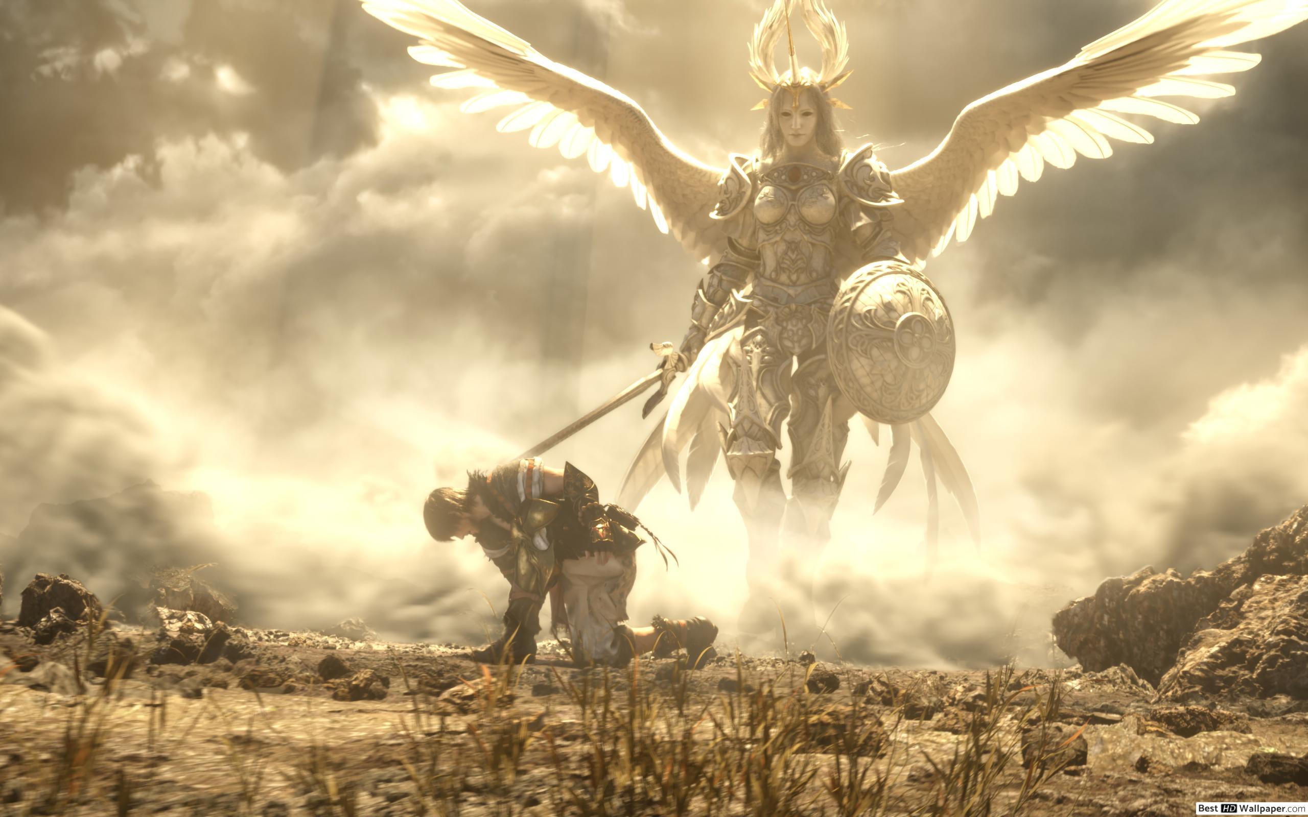 2560x1600 Final Fantasy XIV : Shadowbringers & Angel HD wallpaper download