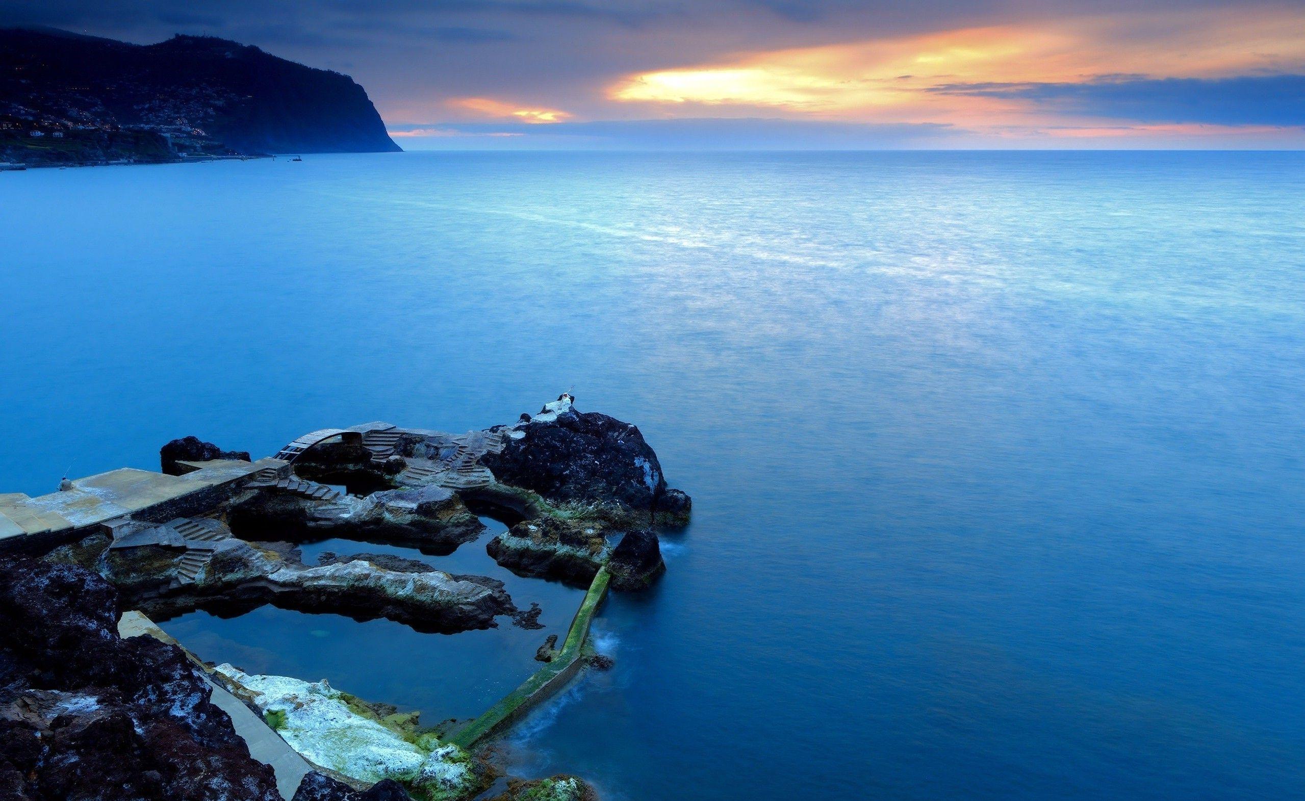 2559x1571 photography, Landscape, Nature, Sea, Water, Coast, Stairs, Portugal Wallpaper HD / Desktop and Mobile Background
