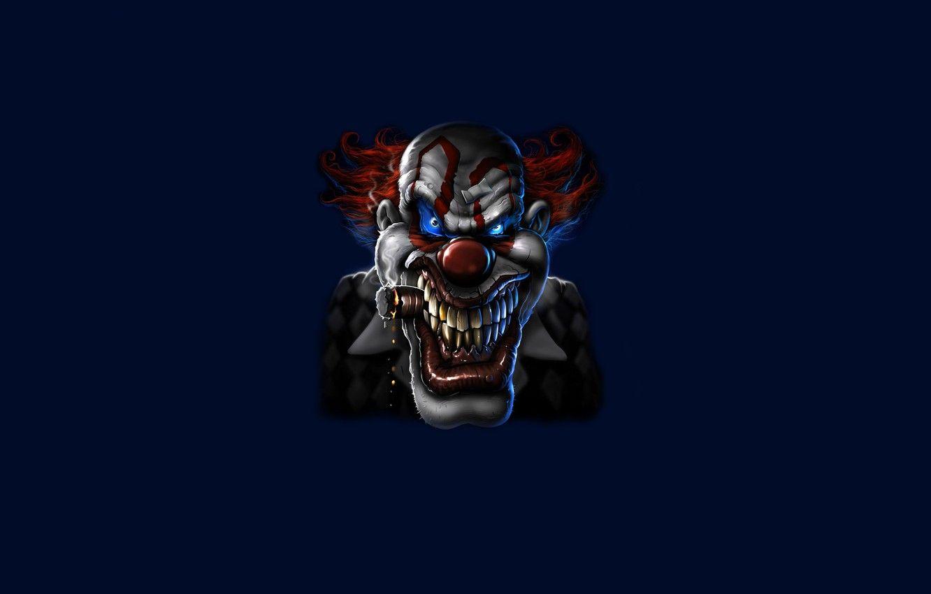 1332x850 Wallpaper blue, smile, dark, clown, cigarette, tricky, clown image for desktop, section минимализм
