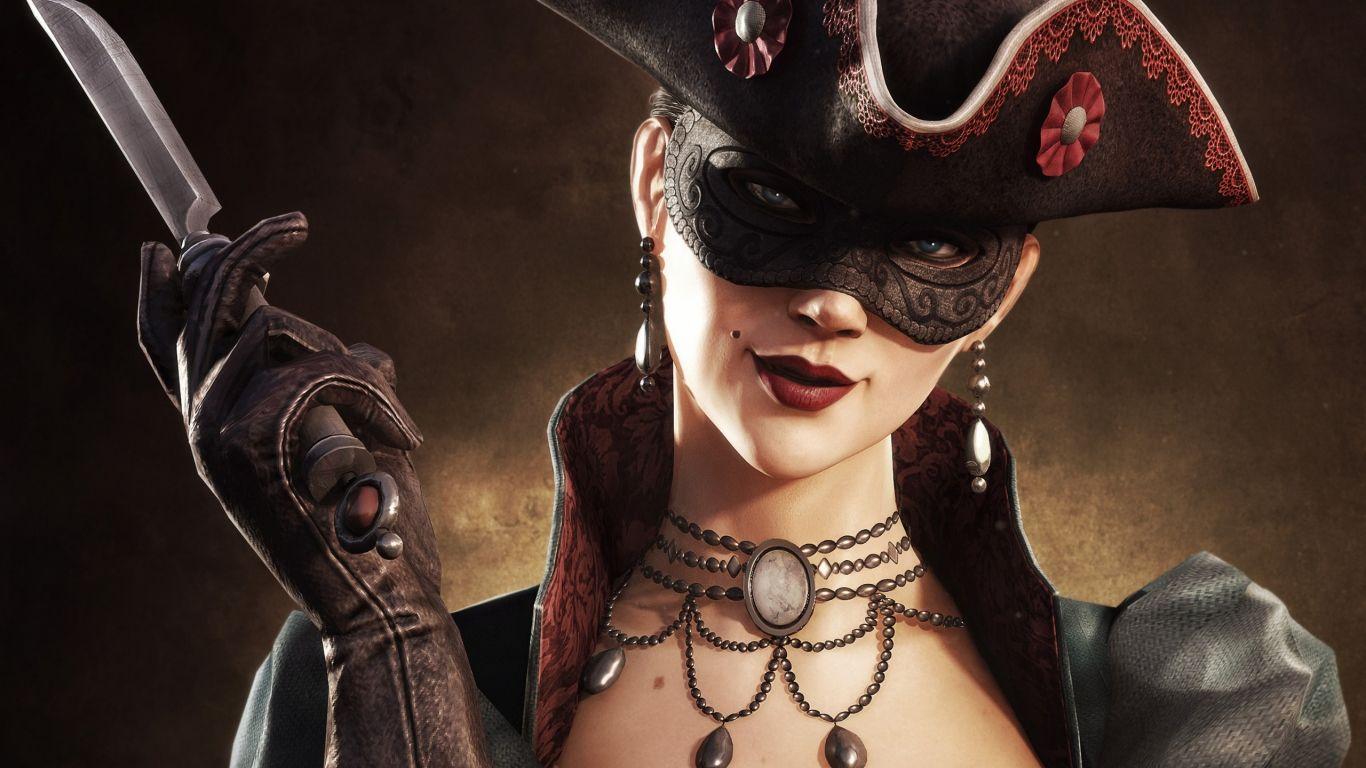 1366x768 Girl from Assassins Creed 4 HD Wallpaper
