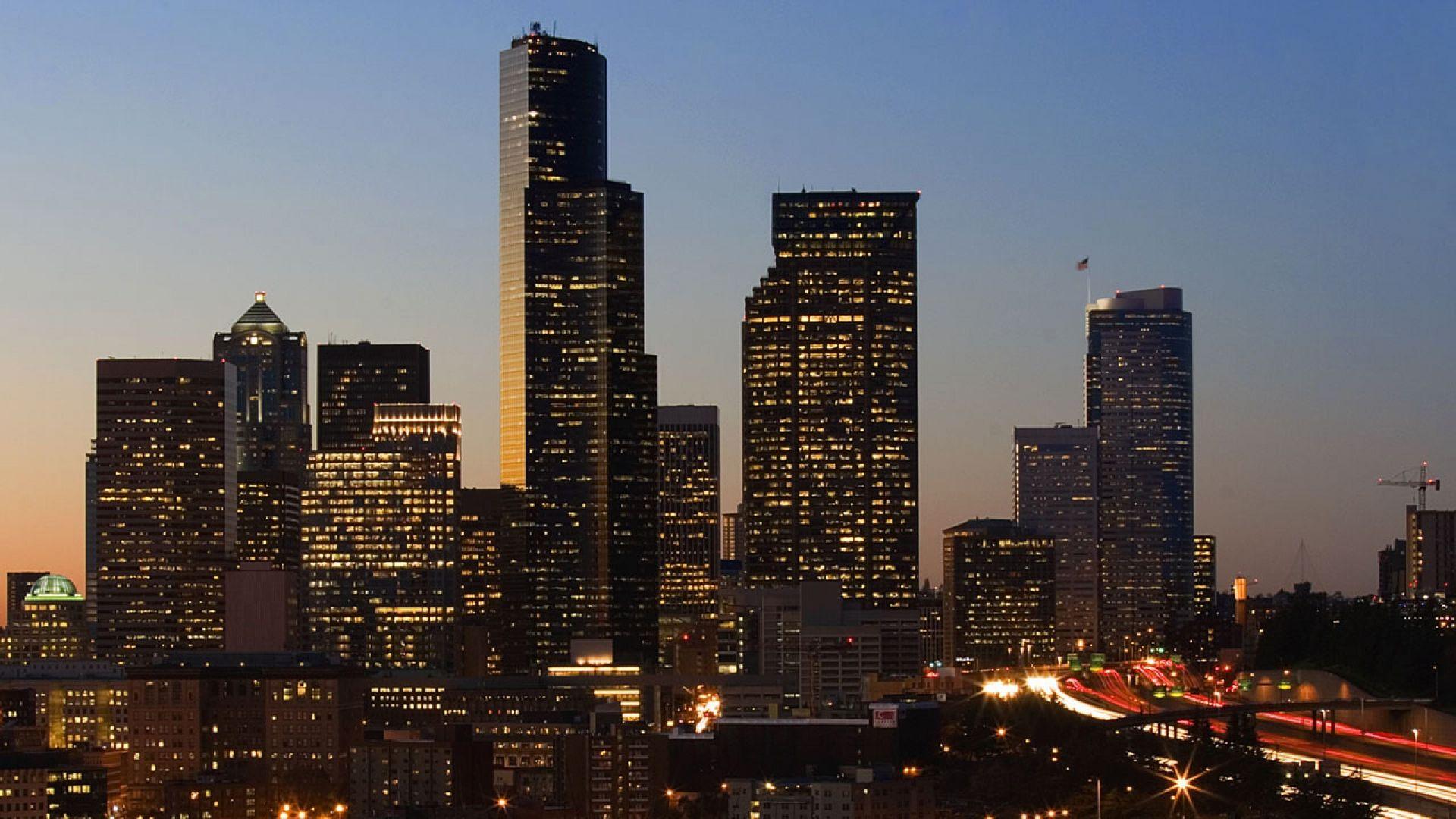 1920x1080 Download Wallpaper 1920x1080 seattle, city, night, buildings, beautiful scenery Full HD 1080p HD Background