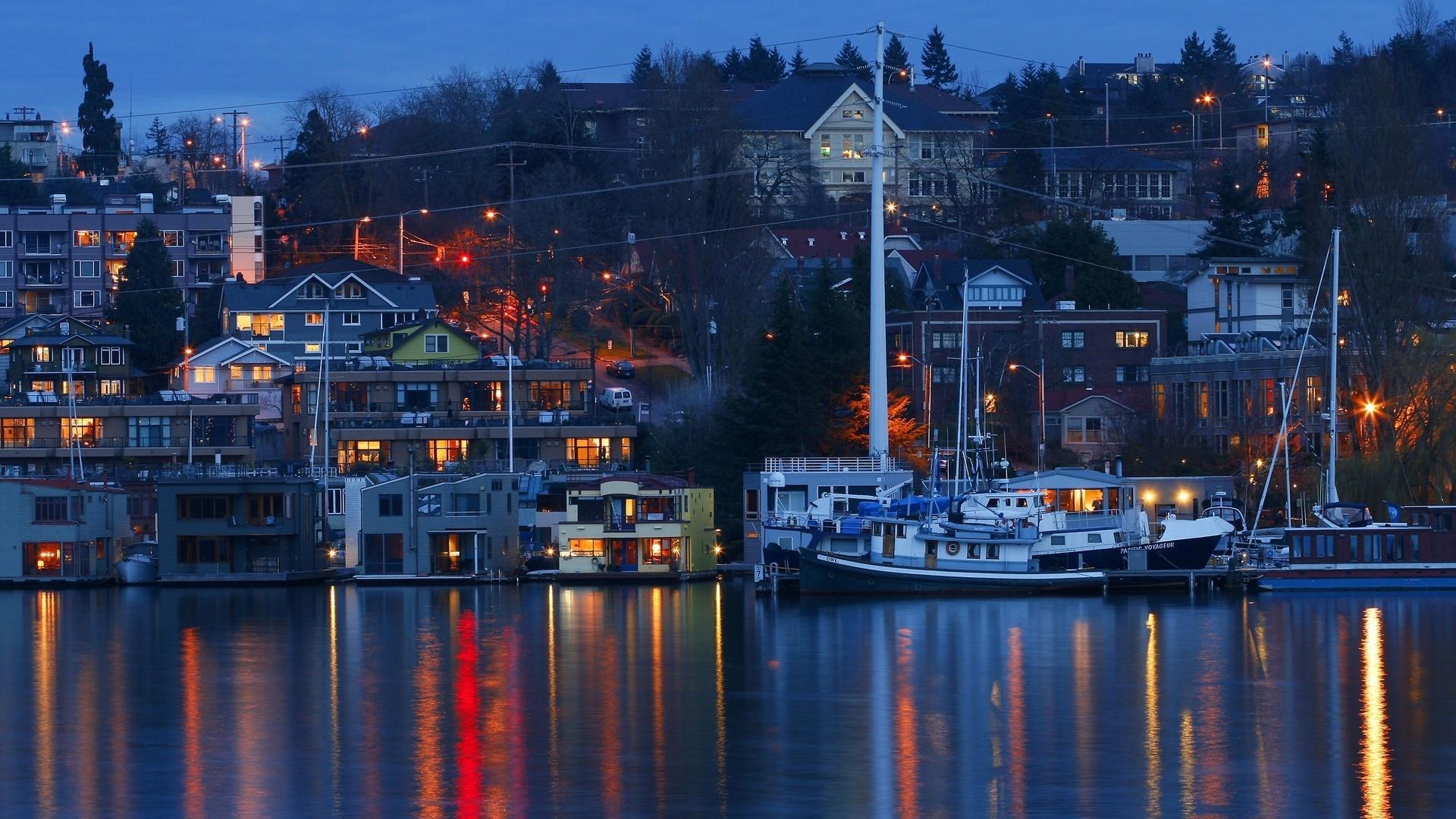 1920x1080 HD Lake Union, Seattle, Washington, USA Wallpaper