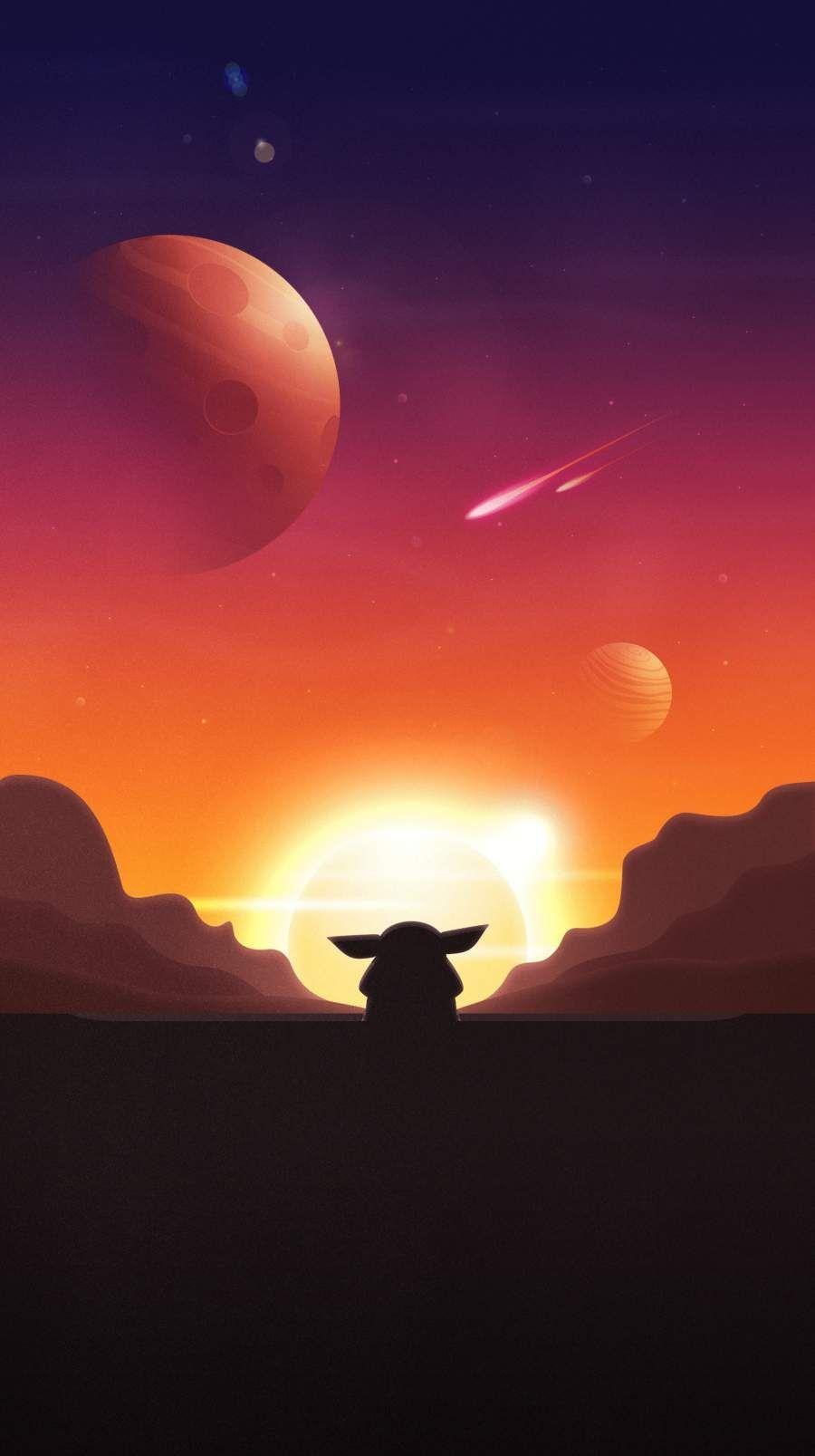 900x1607 Mini Yoda iPhone Wallpaper. Star wars painting, Star wars background, Star wars picture