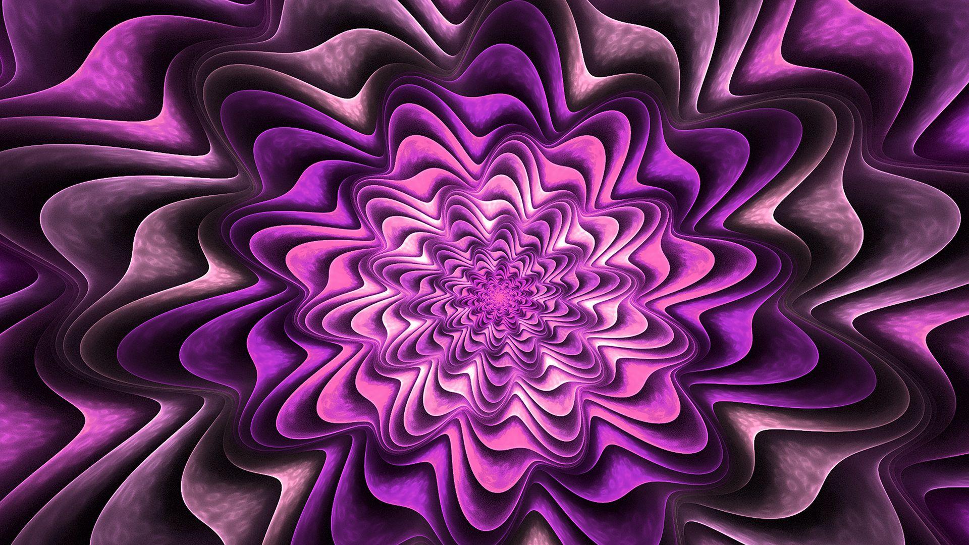 1920x1080 Fractal Purple Chromebook Wallpaper