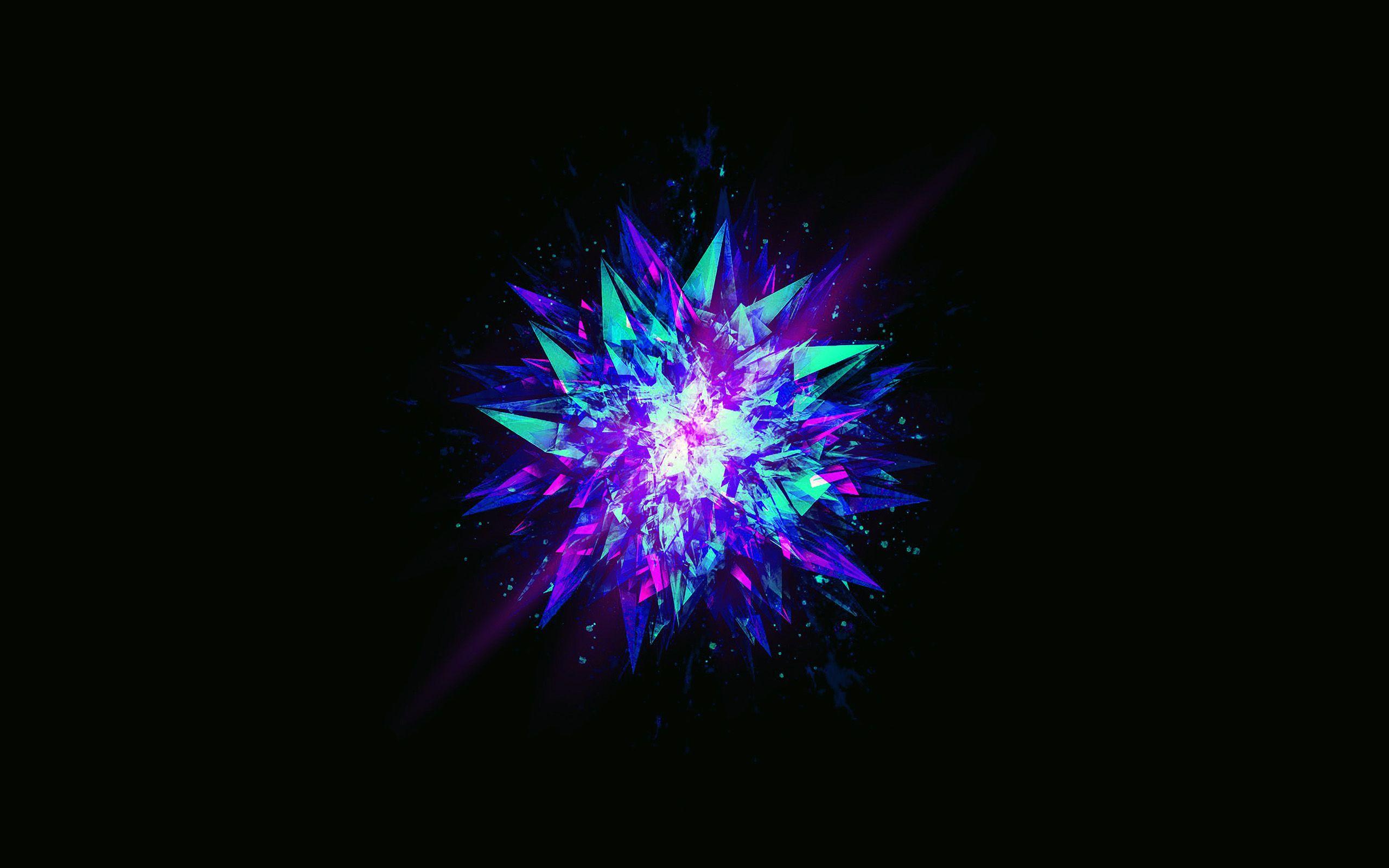 2560x1600 Fractal Blast Minimal Dark Abstract Illustration Art Blue Wallpaper