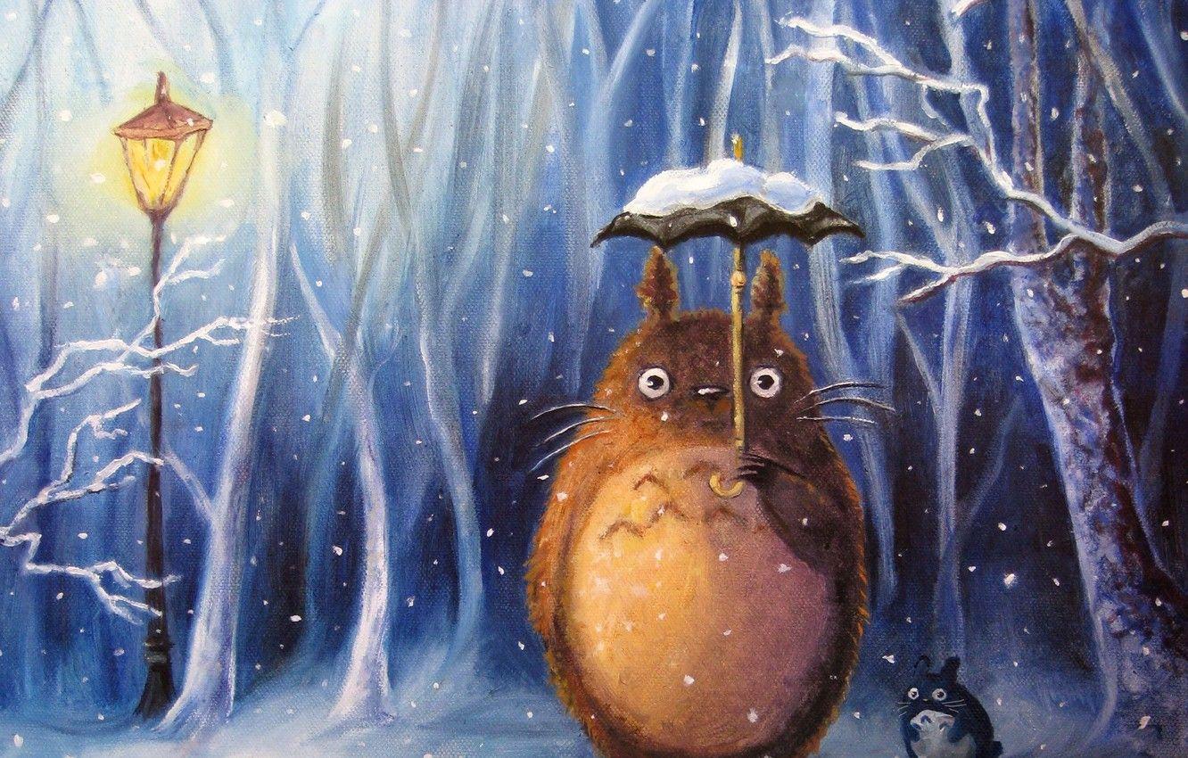 Winter Totoro Wallpapers Top Free Winter Totoro Backgrounds Wallpaperaccess