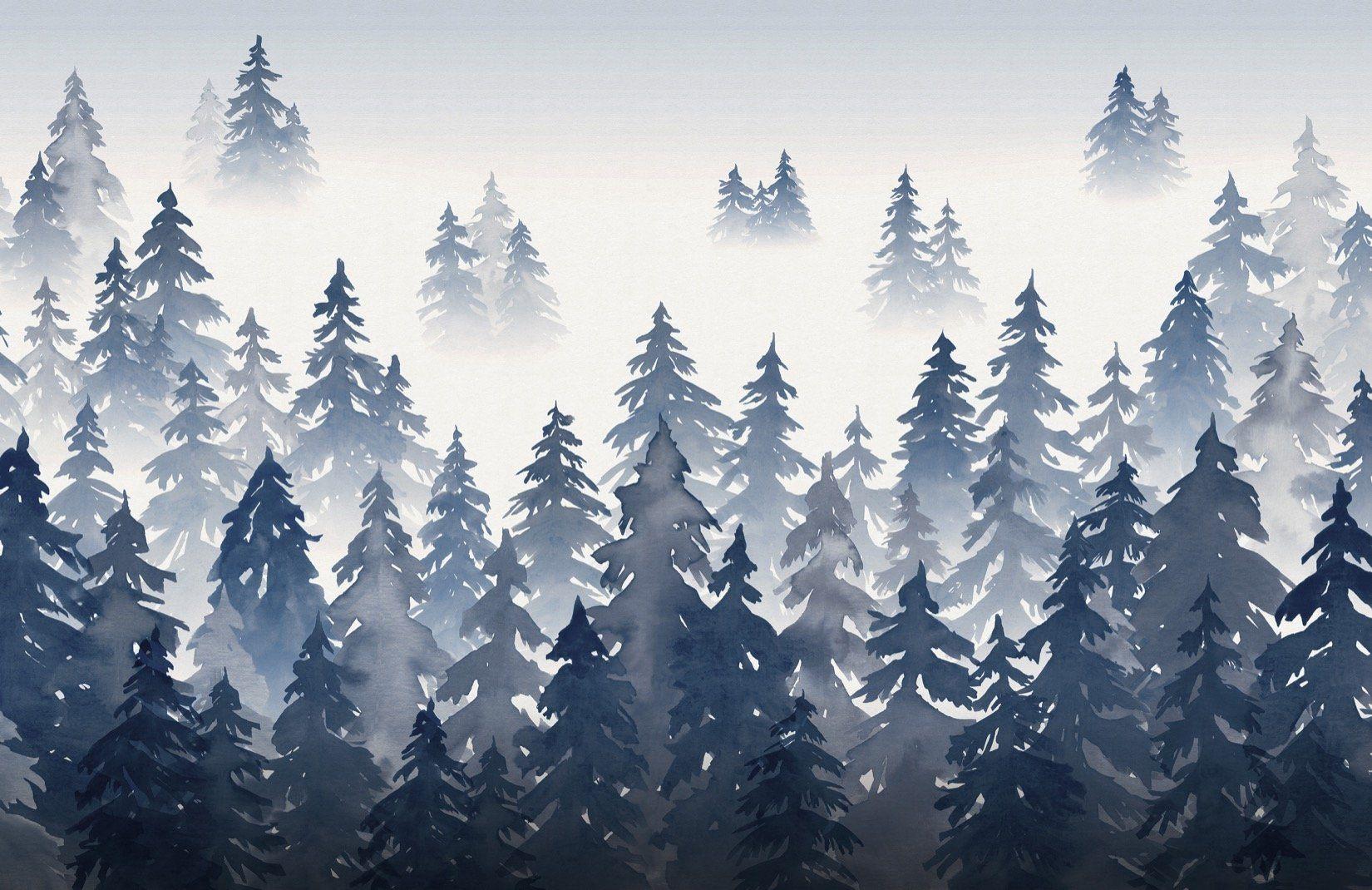 1650x1070 Blue Tree Silhouette Wallpaper