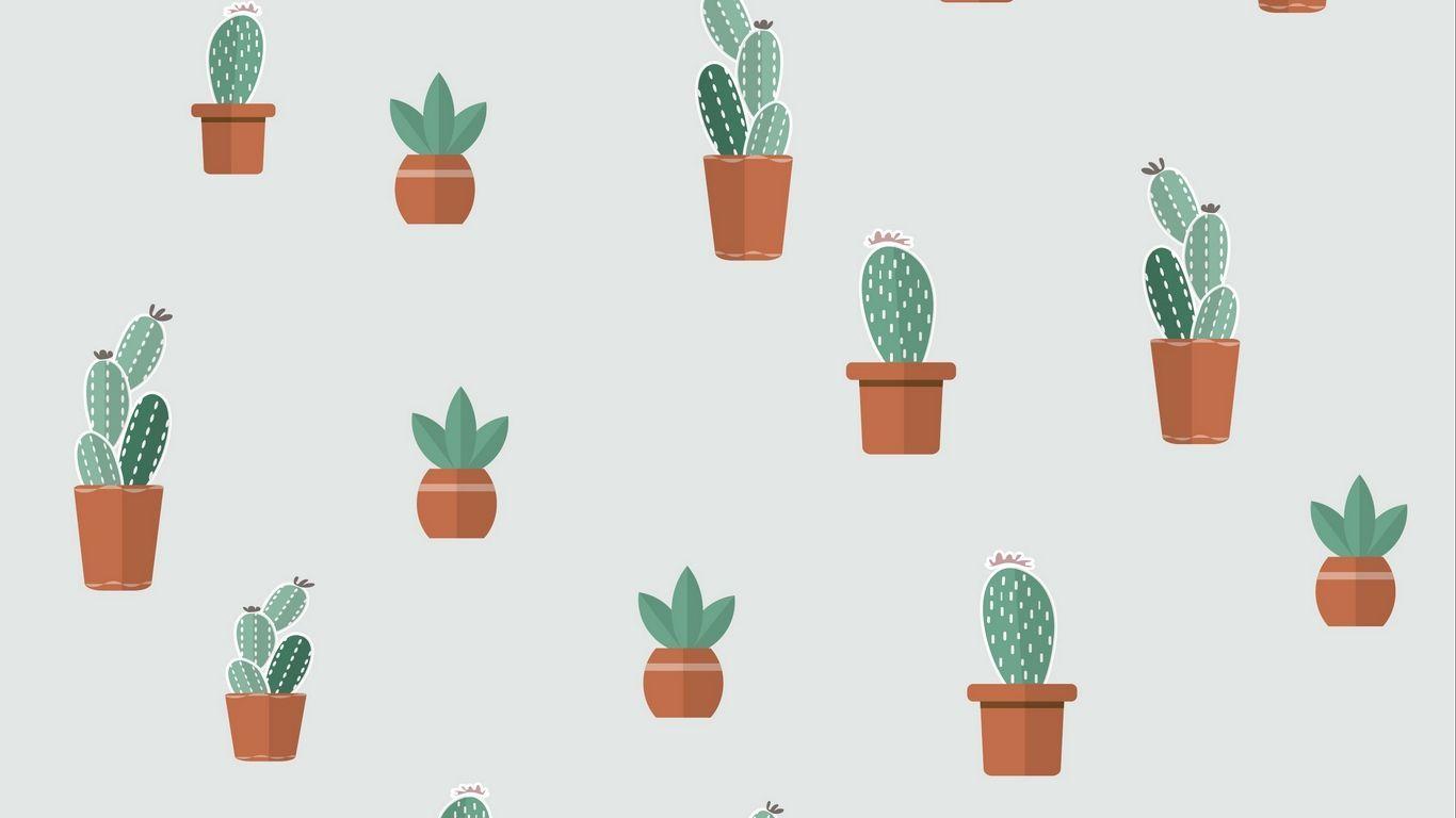 1366x768 Cactus Tumbler Laptop Wallpaper