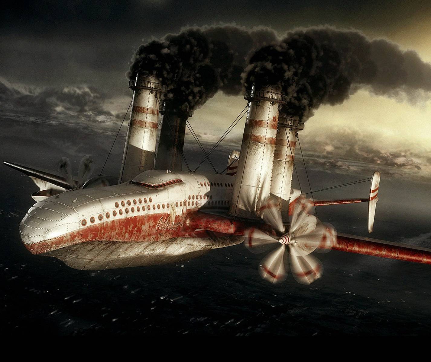 1426x1200 Steampunk Airship wallpaper