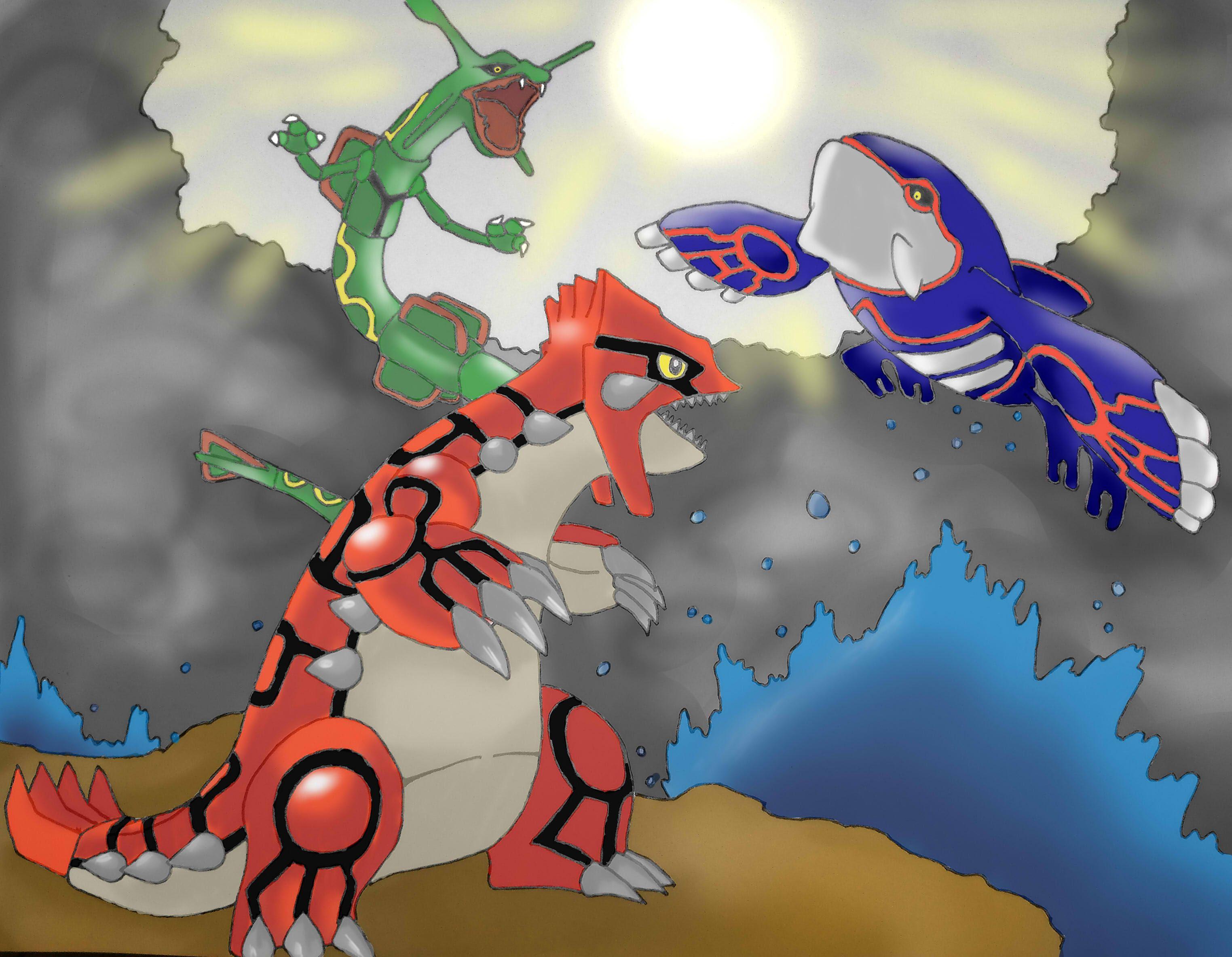 3047x2368 kyogre groudon rayquaza fight by mary06 3047x2368 wallpaper High Quality Wallpaper, High Definition Wallpaper