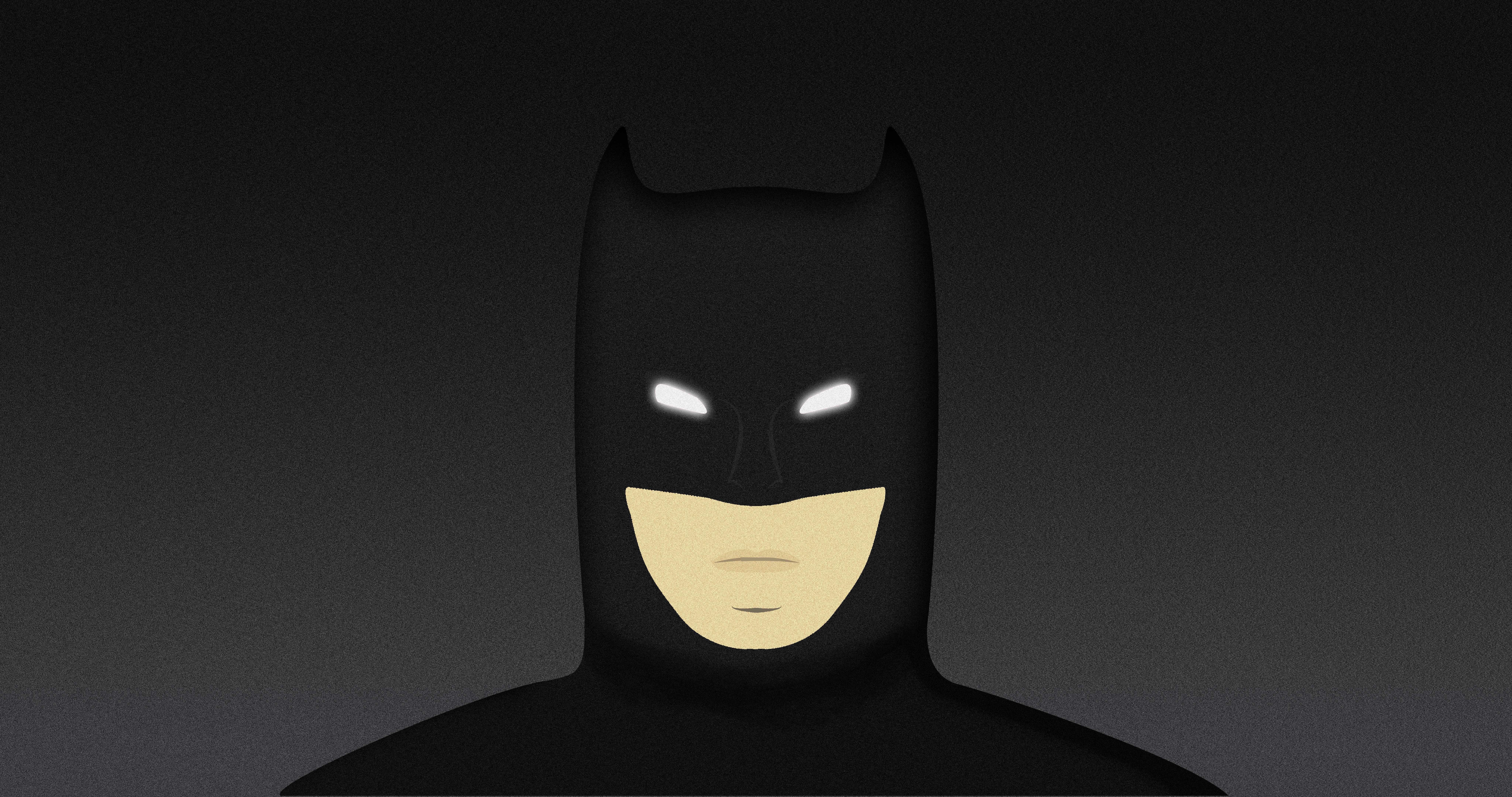 8192x4320 Batman Black Minimalism Gradient Simple Background Head Cape Mask DC Comics Superhero Comic Art Comi Wallpaper:8192x4320