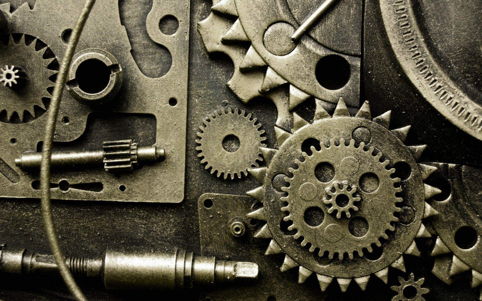 1920x1200 abstract, gears, sepia, monochrome, industrial plants, wheels