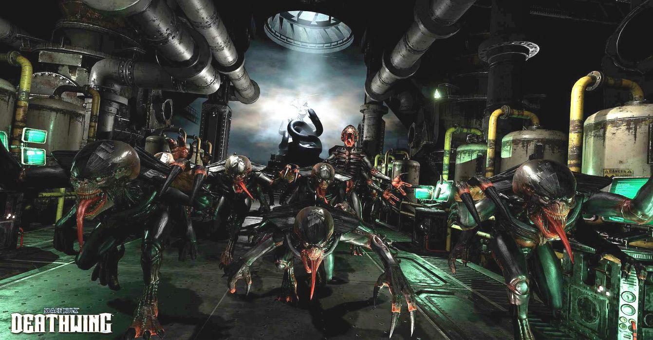 1341x700 SPACE HULK Deathwing Fantasy Fighting Warhammer Action Futuristic Sci Fi Warrior Armor Poster Wallpaperx1002
