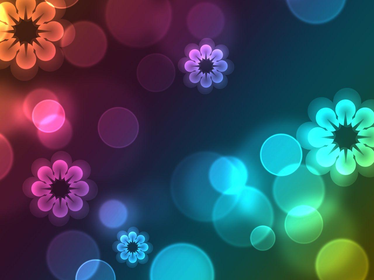 1280x960 Neon Flowers HD Wallpaper