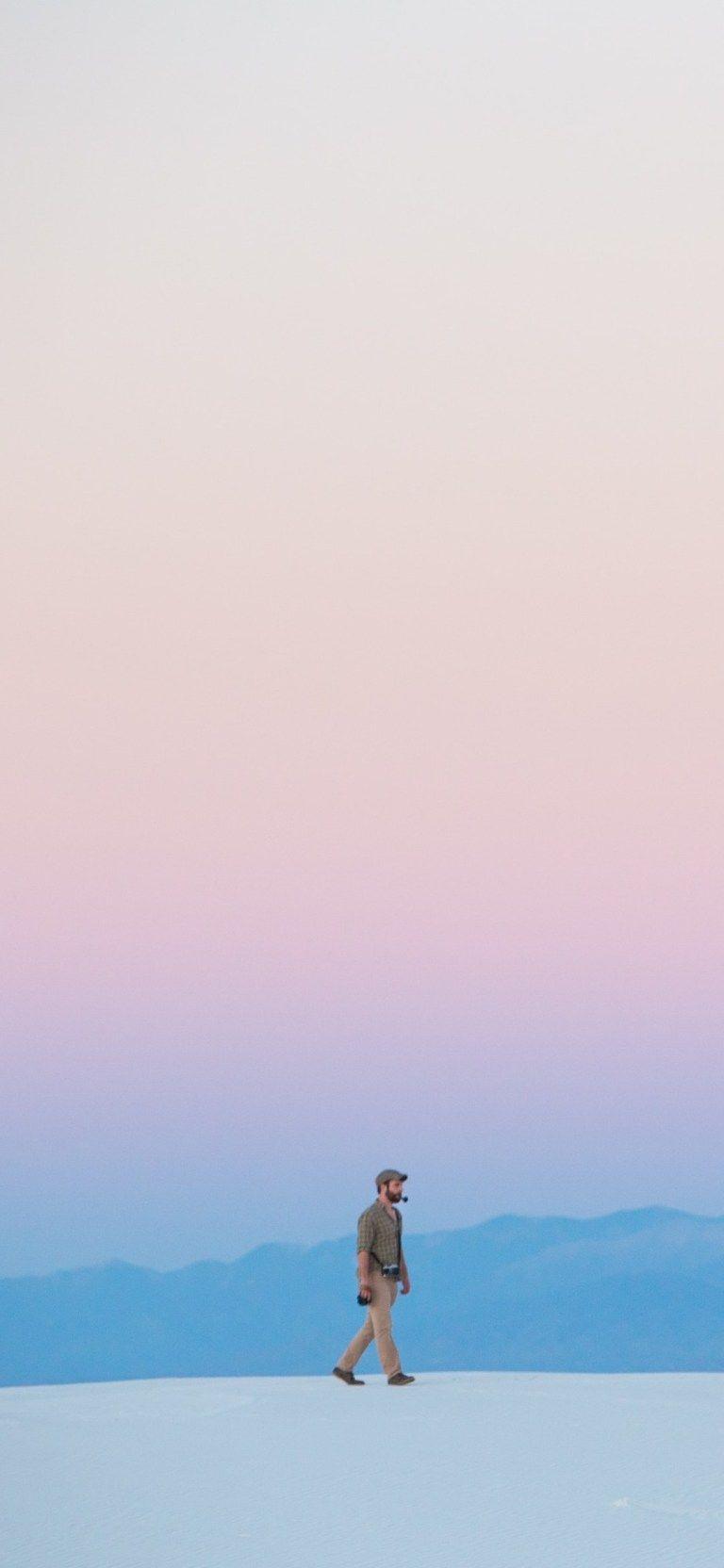 768x1664 Lonely Man Walking Minimalist Wallpaper Download Free ⋆ Traxzee