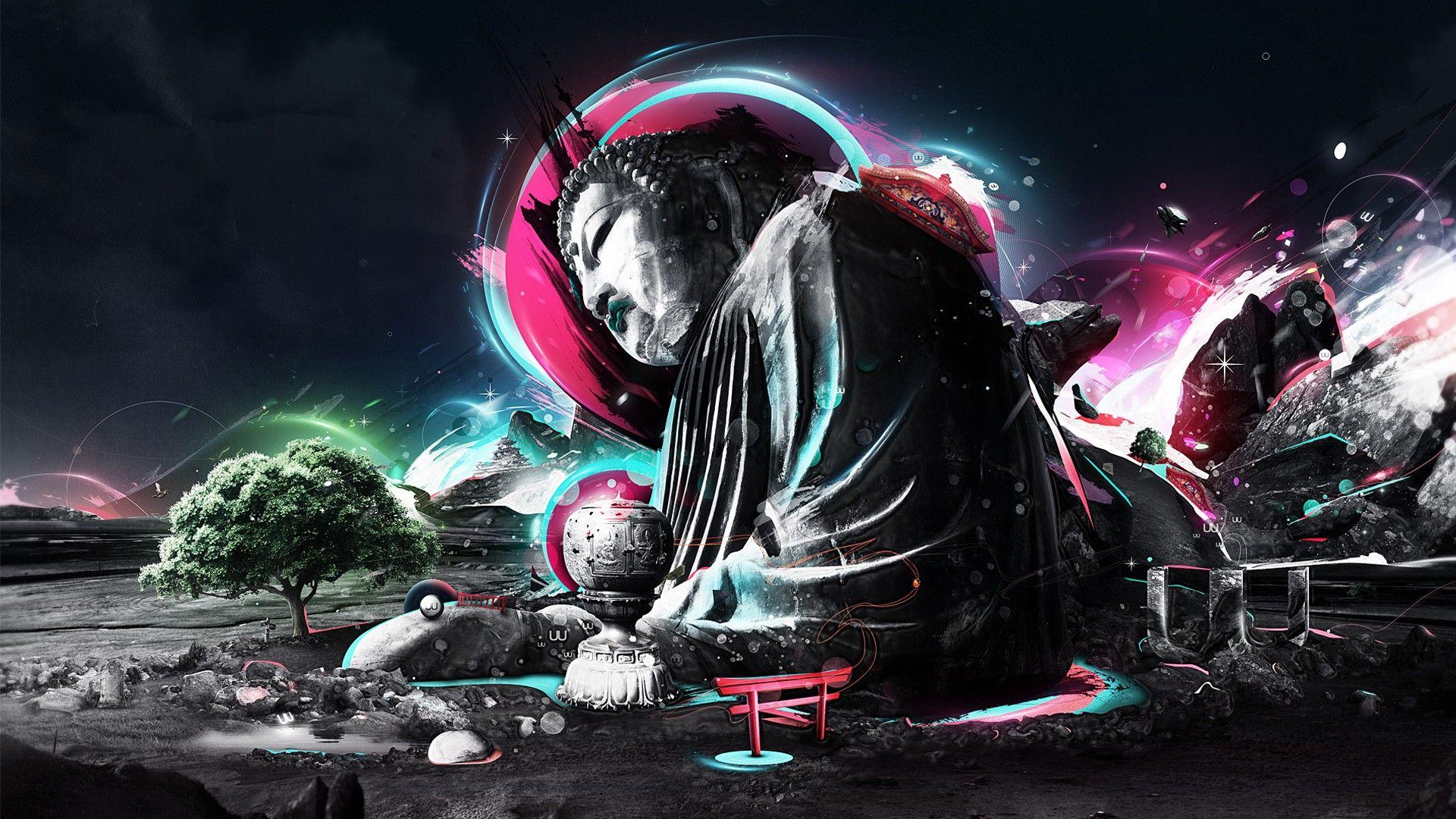 1920x1080 Buddha, Digital art Wallpaper HD / Desktop and Mobile Background