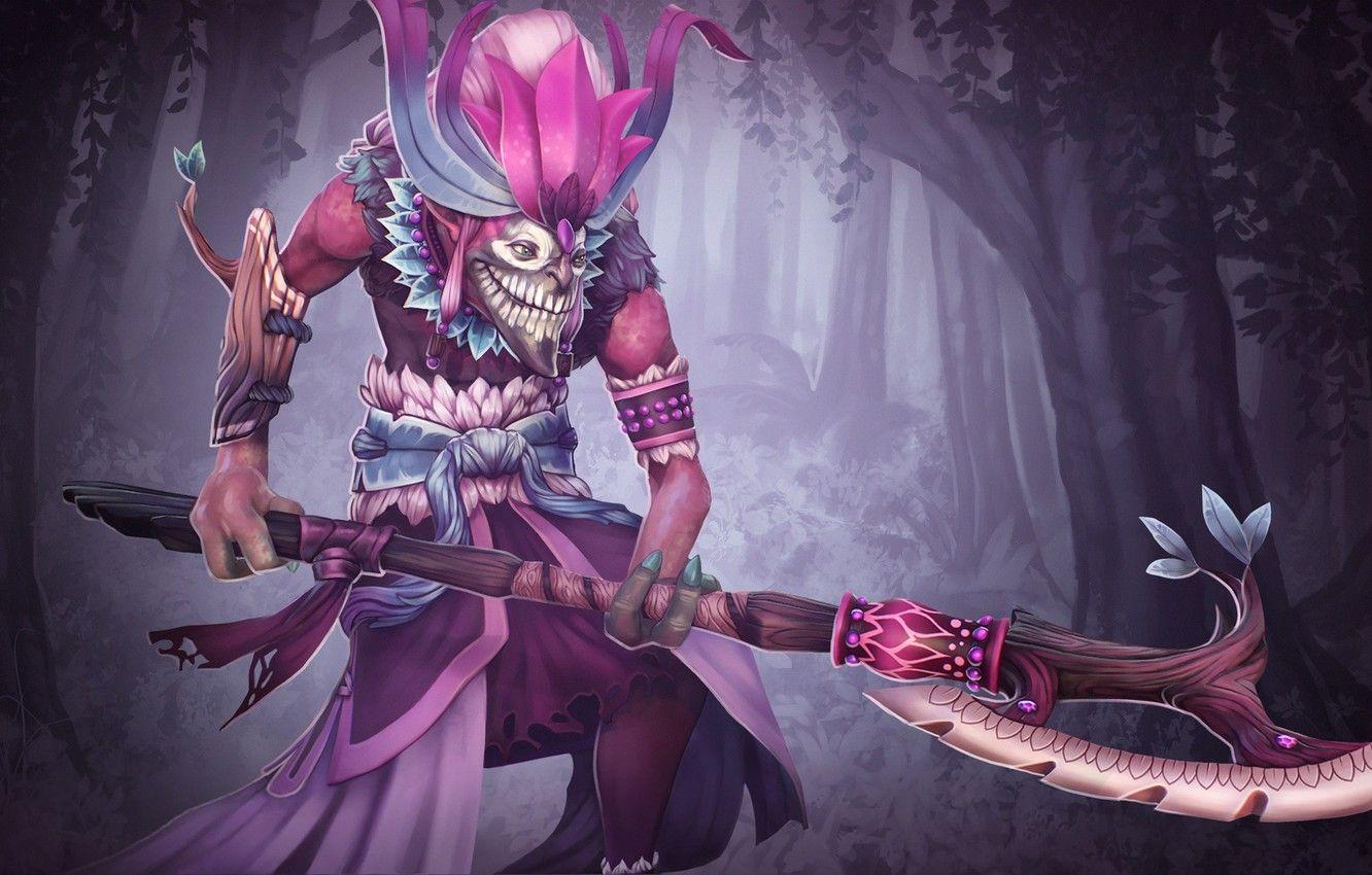 1332x850 Wallpaper forest, art, staff, shaman, Dota Dazzle, Shadow Priest image for desktop, section игры