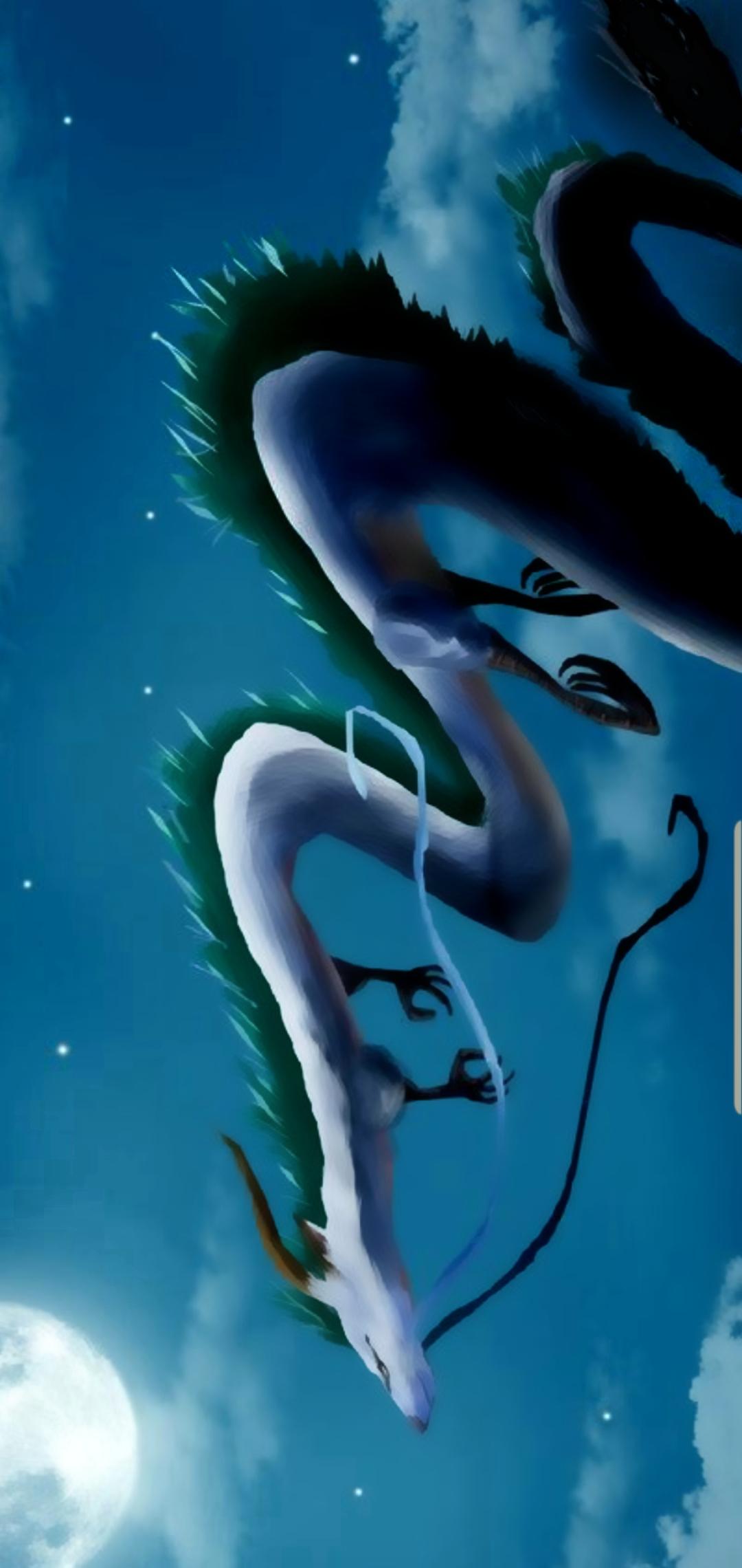 1080x2280 Haku Of Spirited Away Galaxy S10 Hole Punch Wallpaper