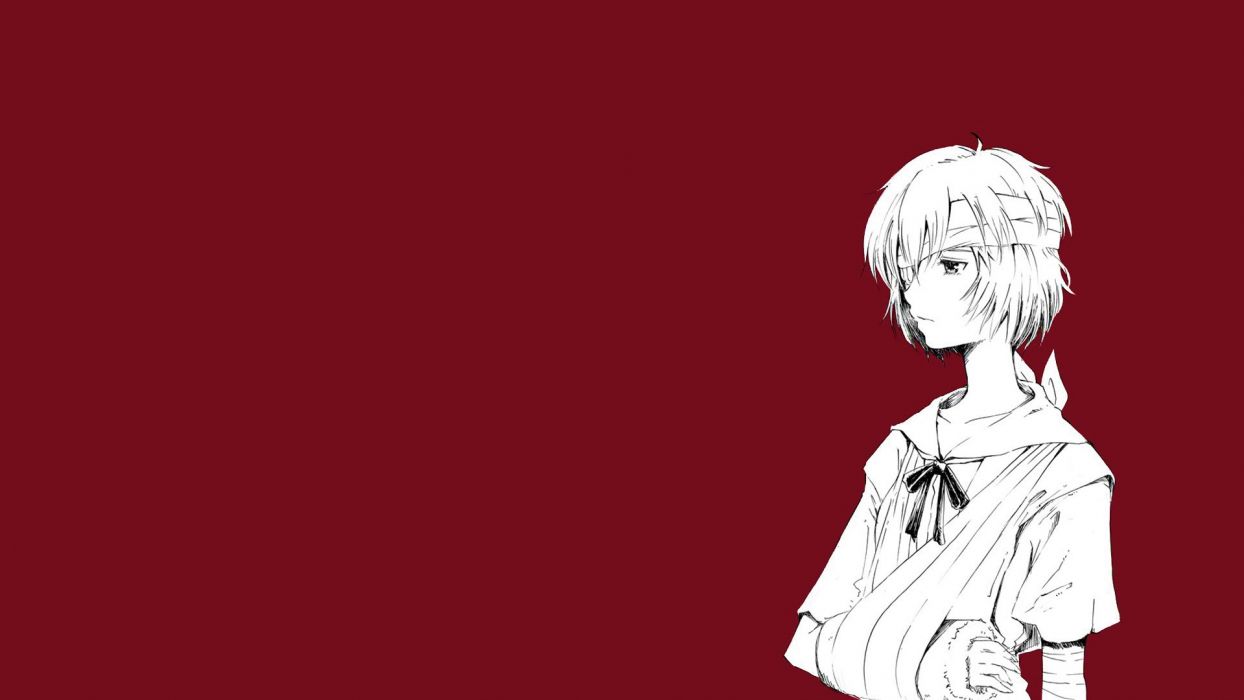 1244x700 Ayanami Rei Neon Genesis Evangelion simple background wallpaperx1080