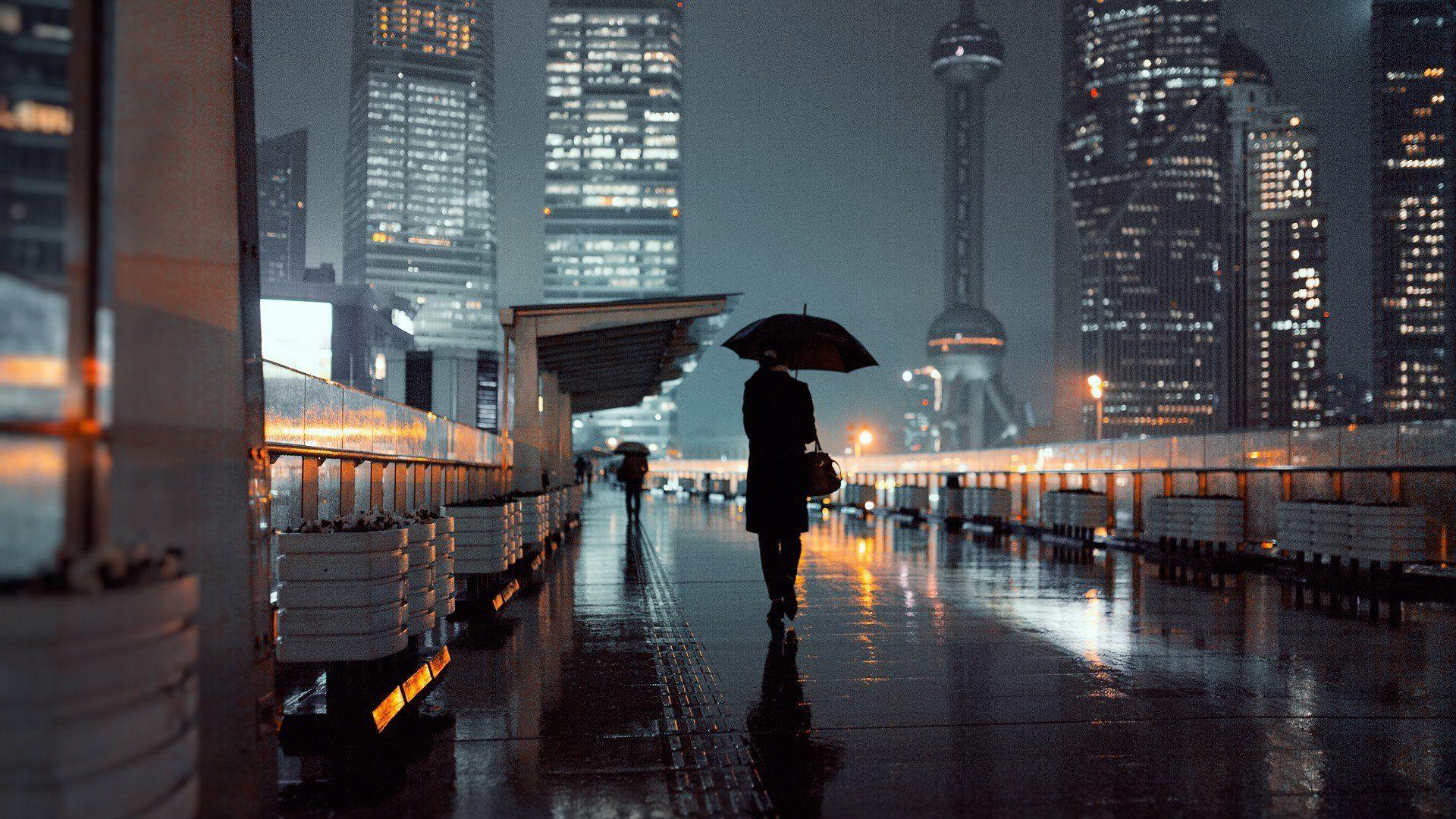 1920x1080 city, Street, Rain Wallpaper HD / Desktop and Mobile Background