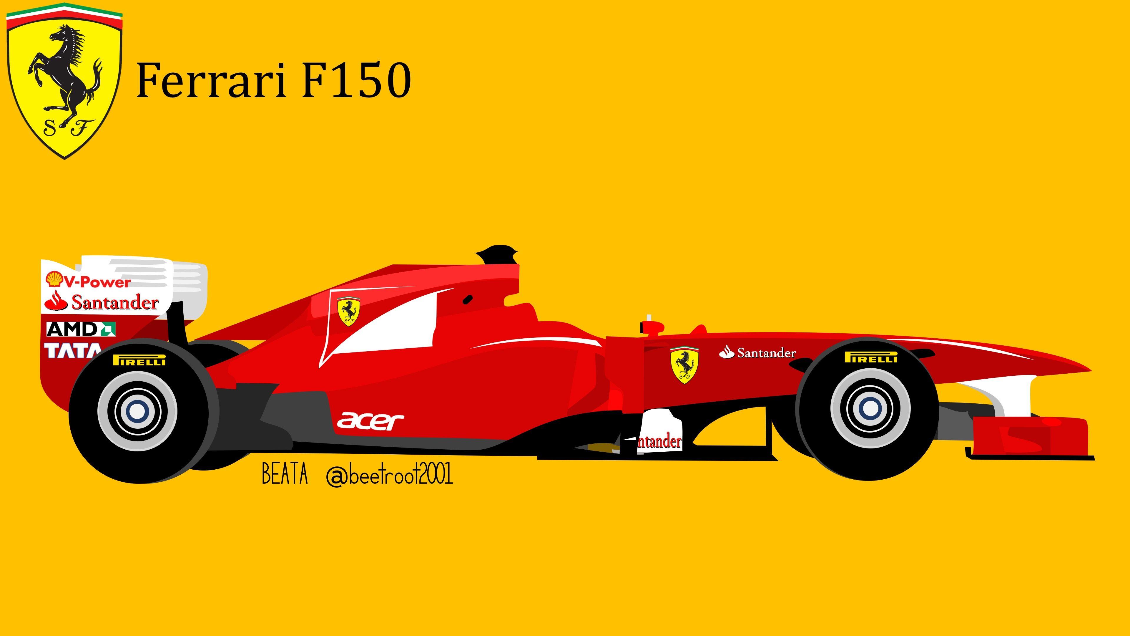 3840x2160 Ferrari F150 Minimalist Illustration