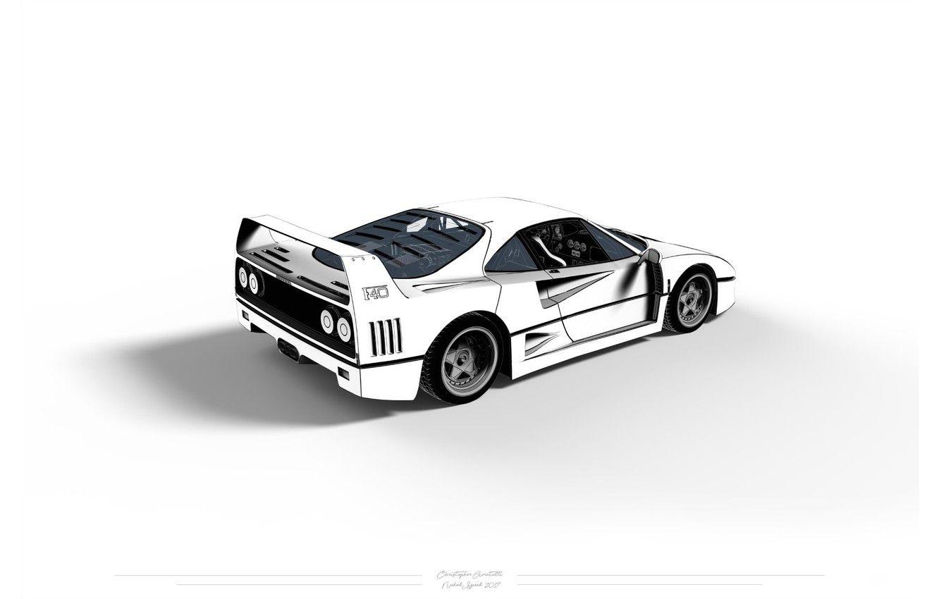 1332x850 Wallpaper Auto, Minimalism, White, Machine, Background, Ferrari, F Art, Ferrari F Ferrari F- F- Chris Amatulli, by Chris Amatulli image for desktop, section минимализм