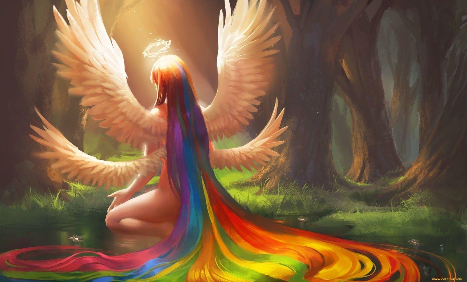 1600x966 Love Angels Wallpaper Angel Dragon Art